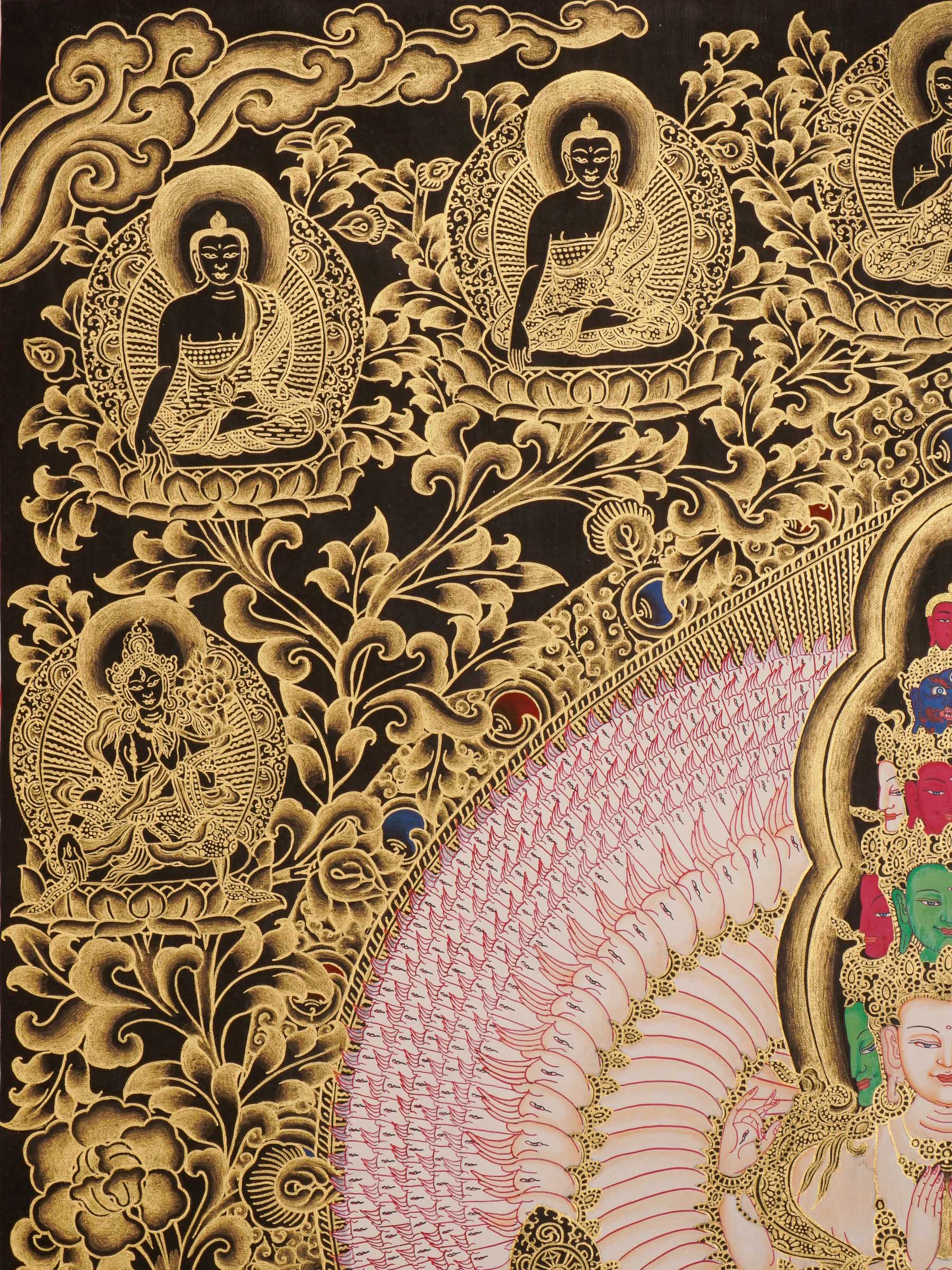 Avalokeshwor Thangka Painting for wall hanging decor.