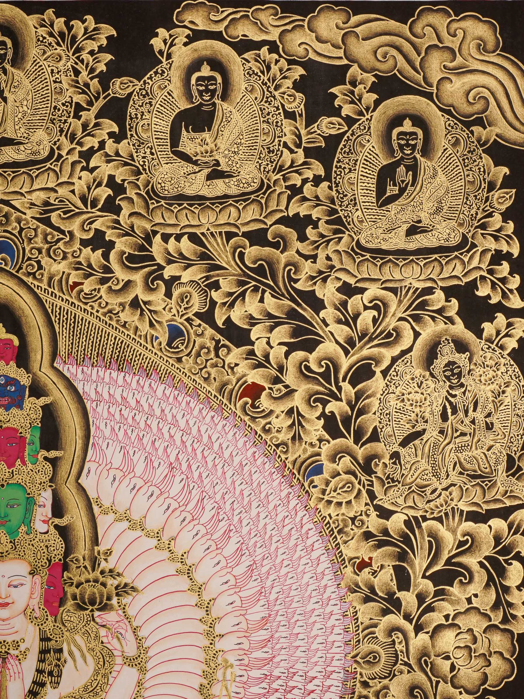 Avalokeshwor Thangka Painting for wall hanging decor.