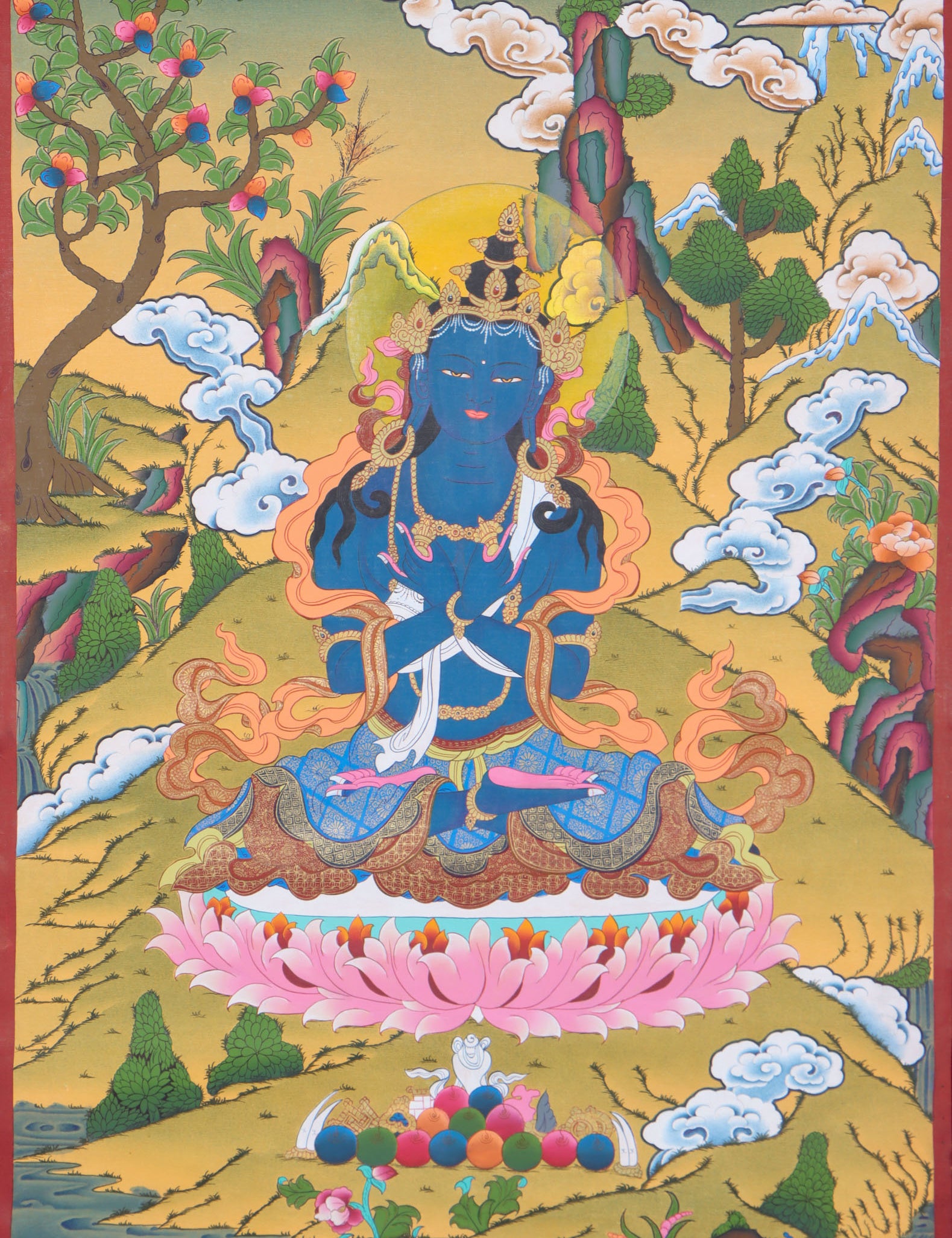 Vajradhara Thangka for wisdom in the path to enlightenment. 