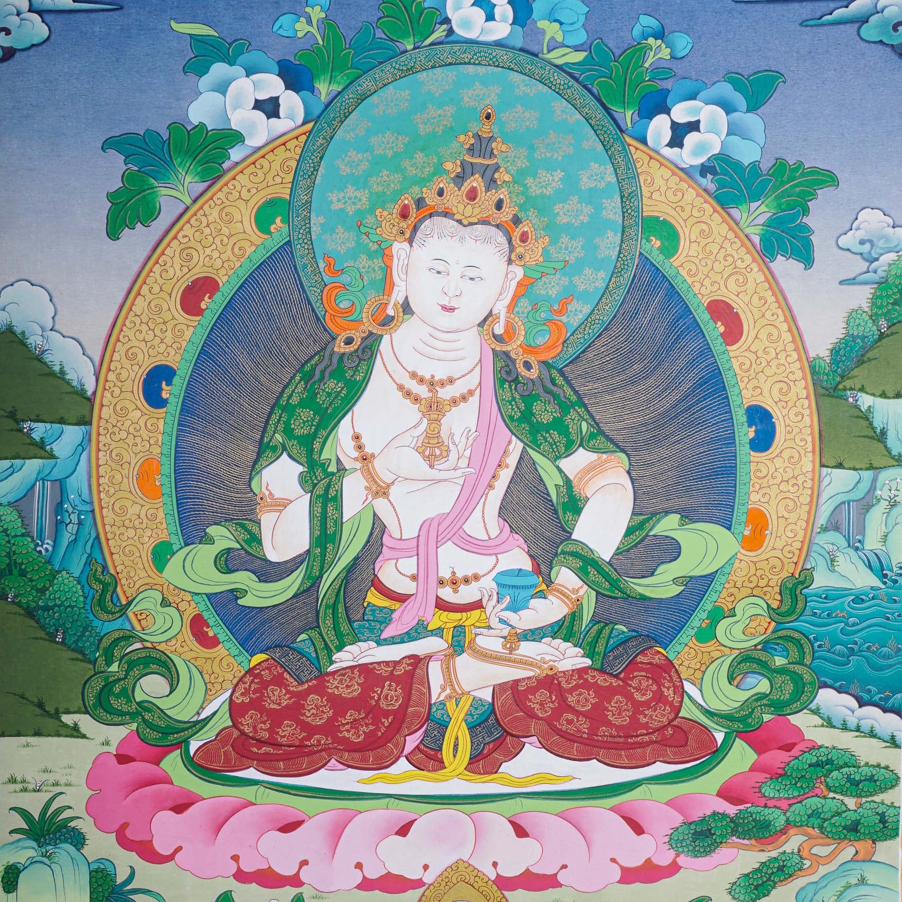 Vajrasattva Thangka Painting - Tibetan Art