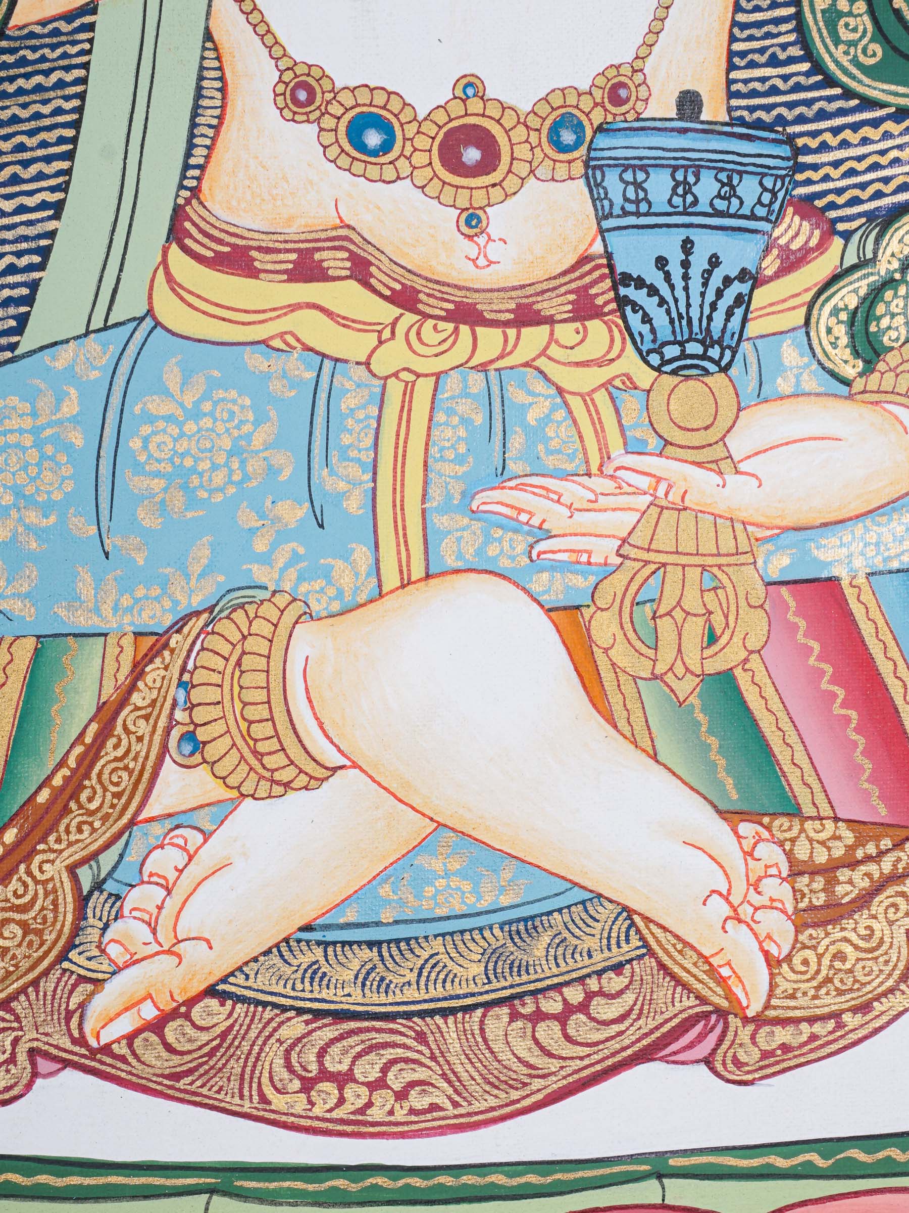 Vajrasattva Thangka - Handpainted art