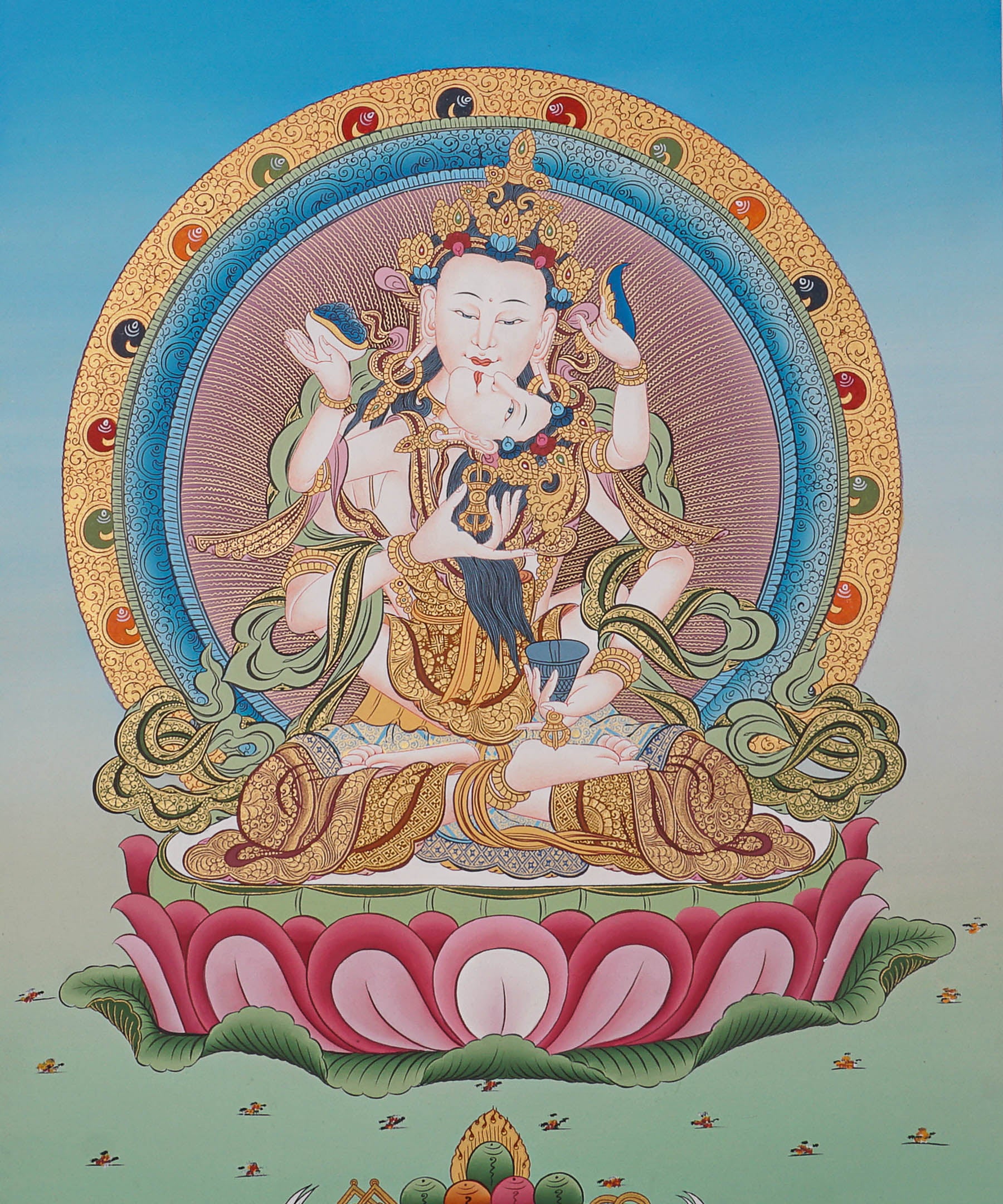 Vajrasattva Shakti Thangka- Tibetan Art