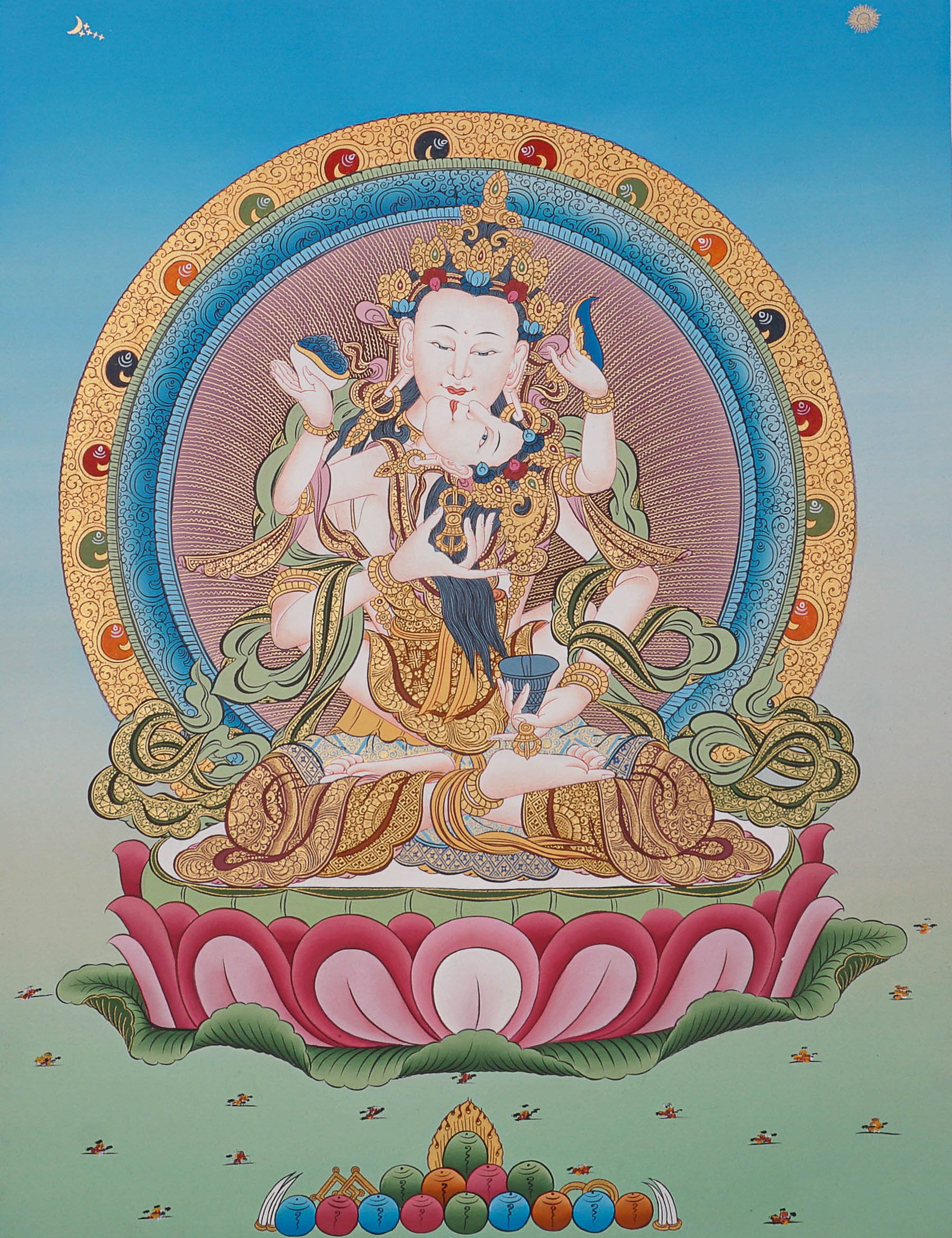 Vajrasattva Shakti Thangka- Tibetan Art