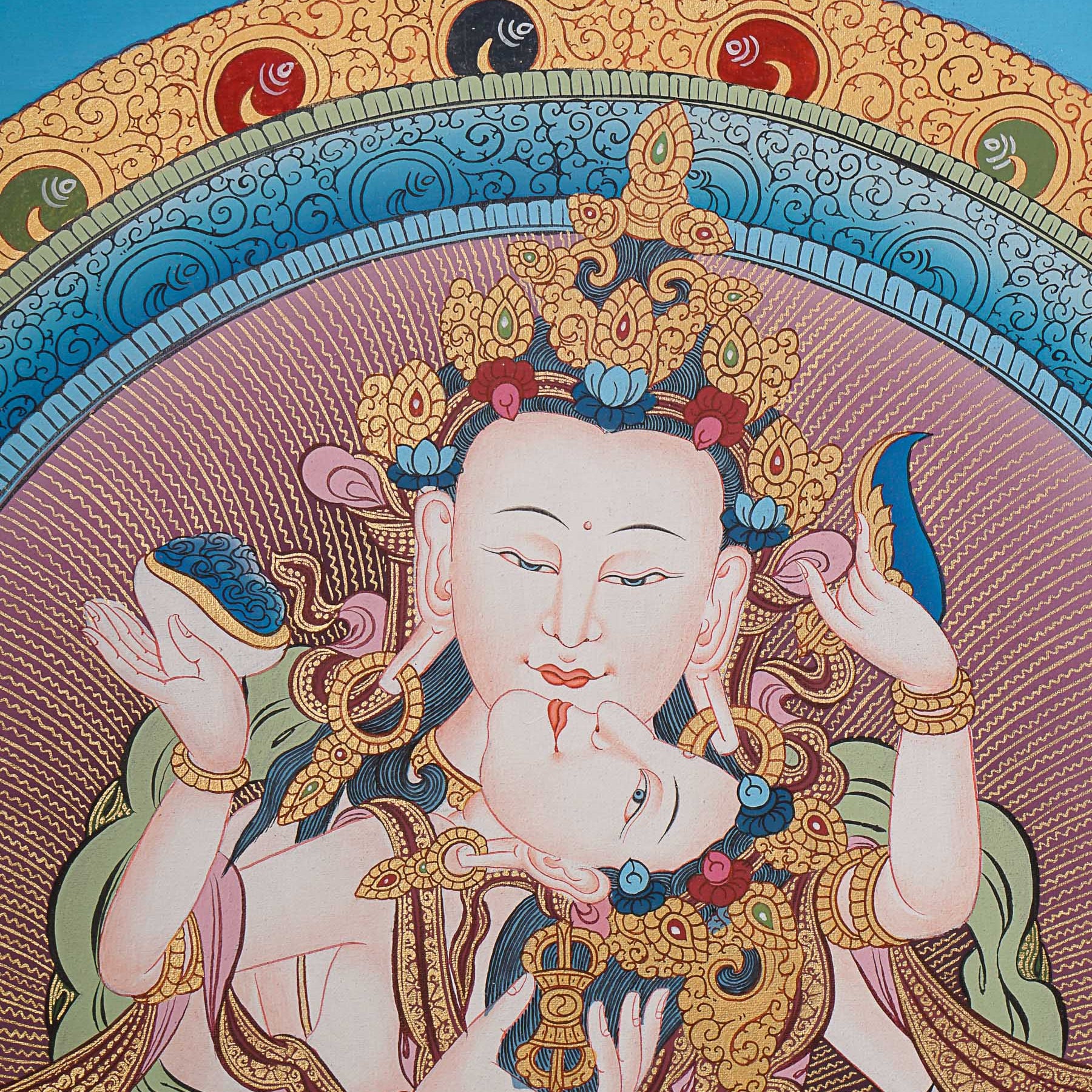 Vajrasattva Shakti Thangka- Tibetan Art