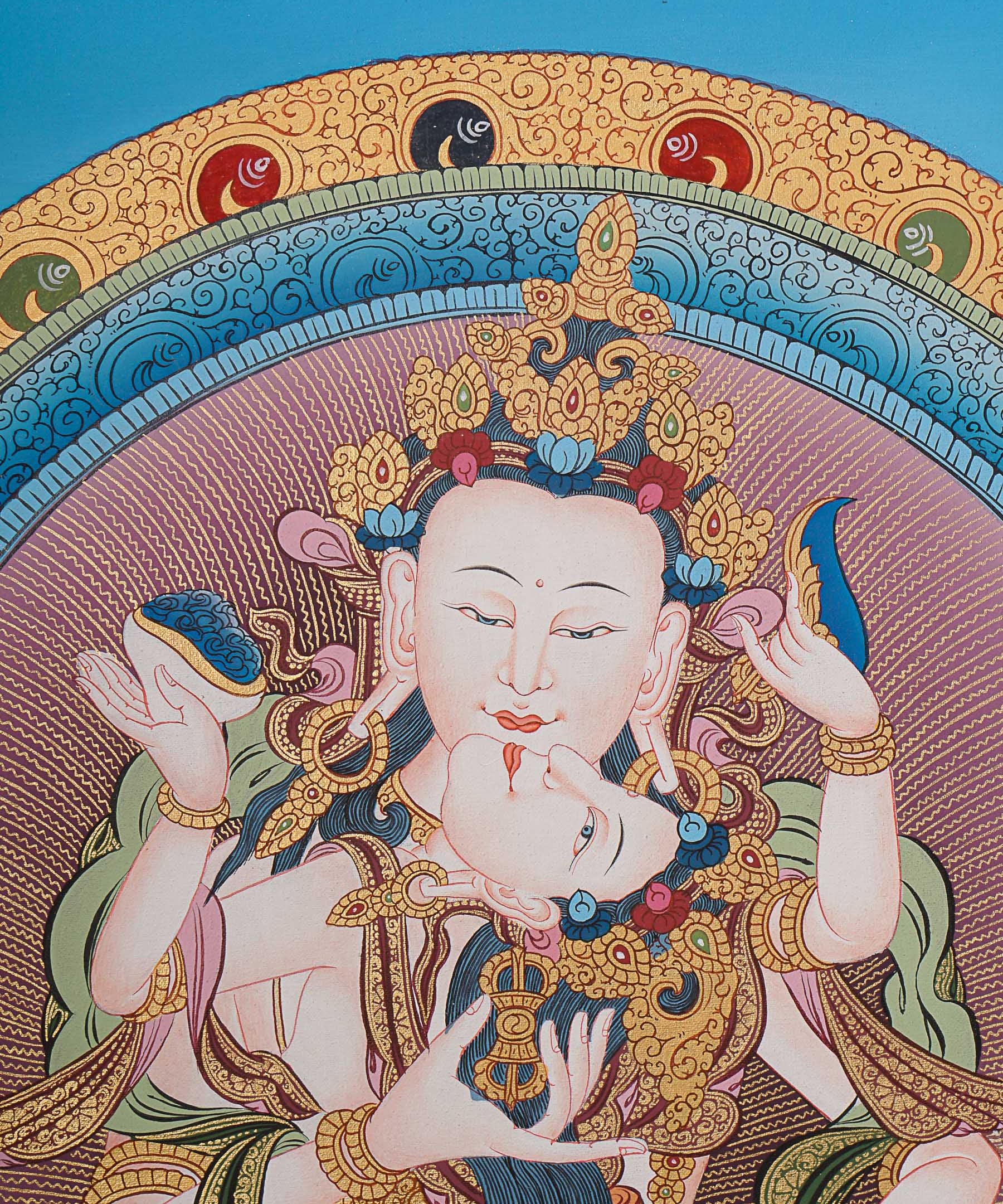 Vajrasattva Shakti Thangka- Tibetan Art