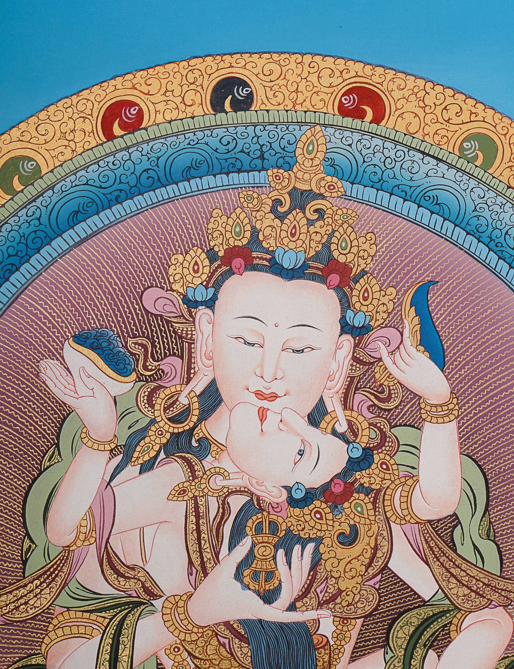 Vajrasattva Shakti Thangka- Tibetan Art