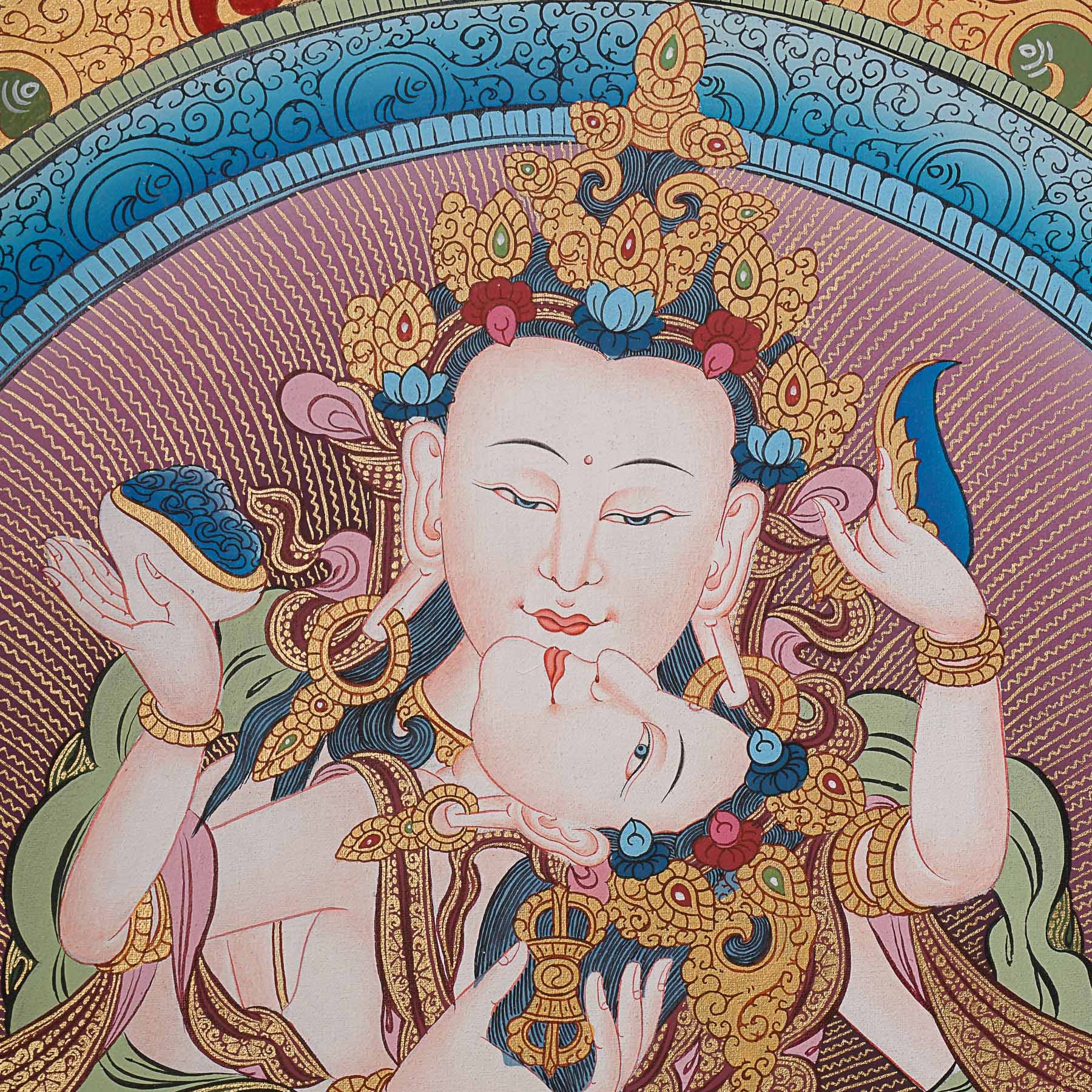 Vajrasattva Shakti Thangka- Tibetan Art