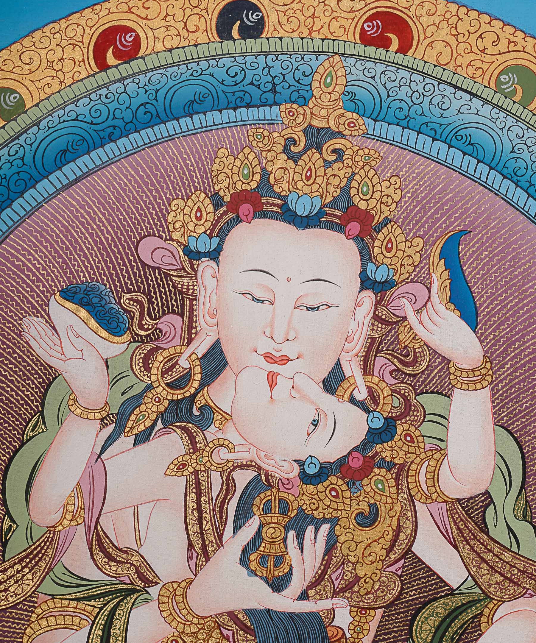 Vajrasattva Shakti Thangka- Tibetan Art