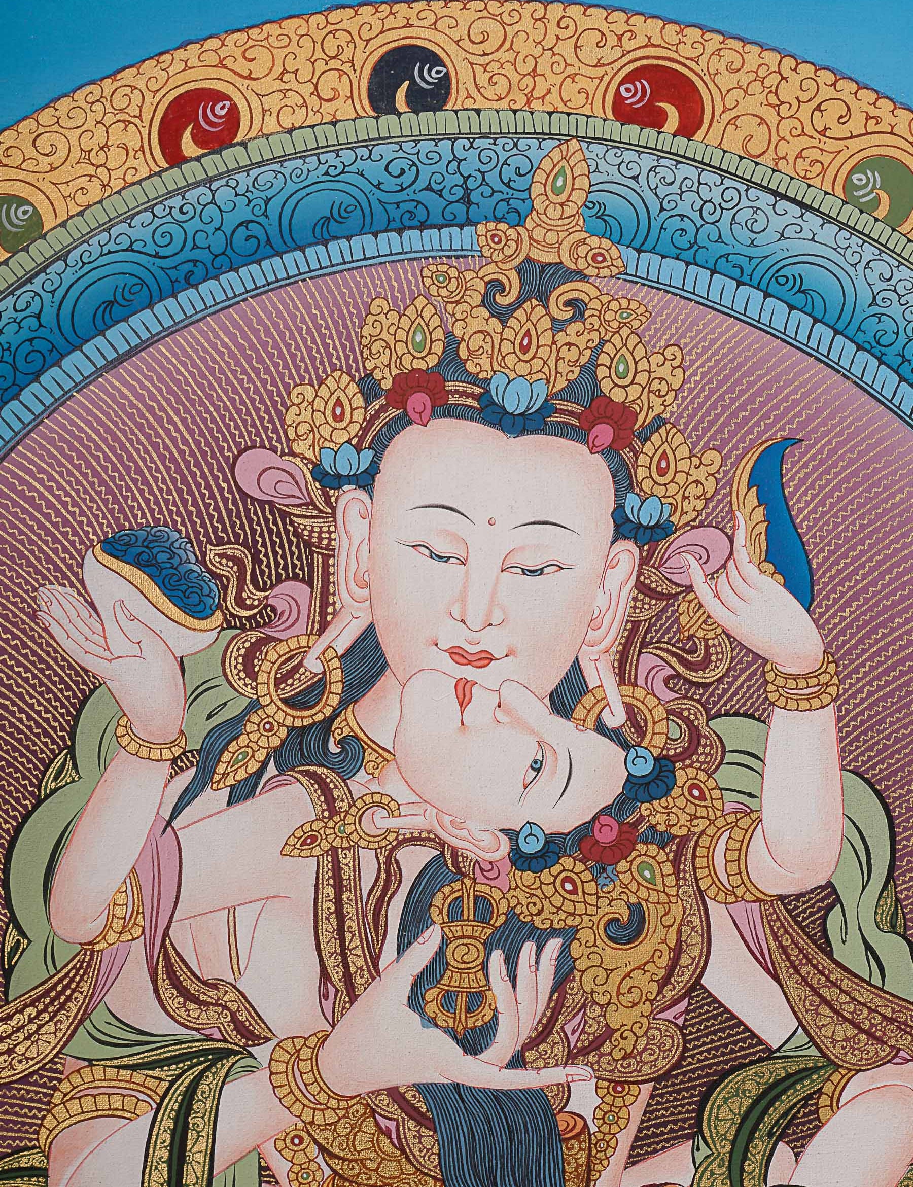 Vajrasattva Shakti Thangka- Tibetan Art