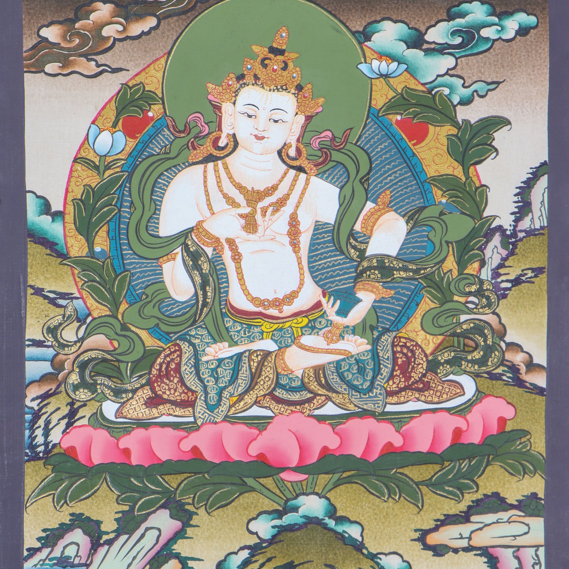 Vajrasattva Thangka Painting for spiritual creativity. 