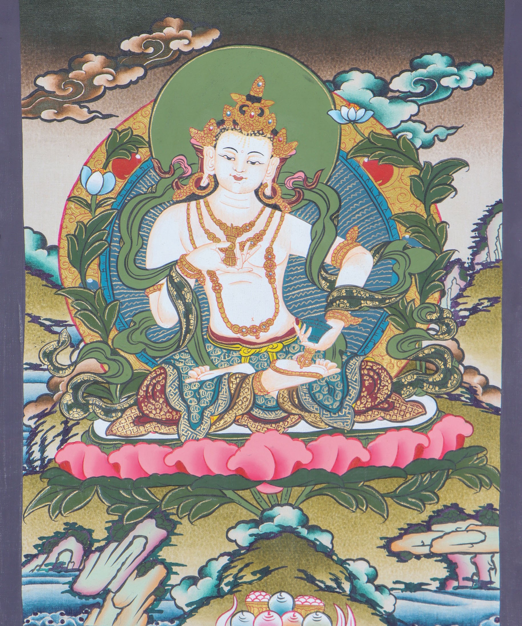 Vajrasattva Thangka Painting for spiritual creativity. 