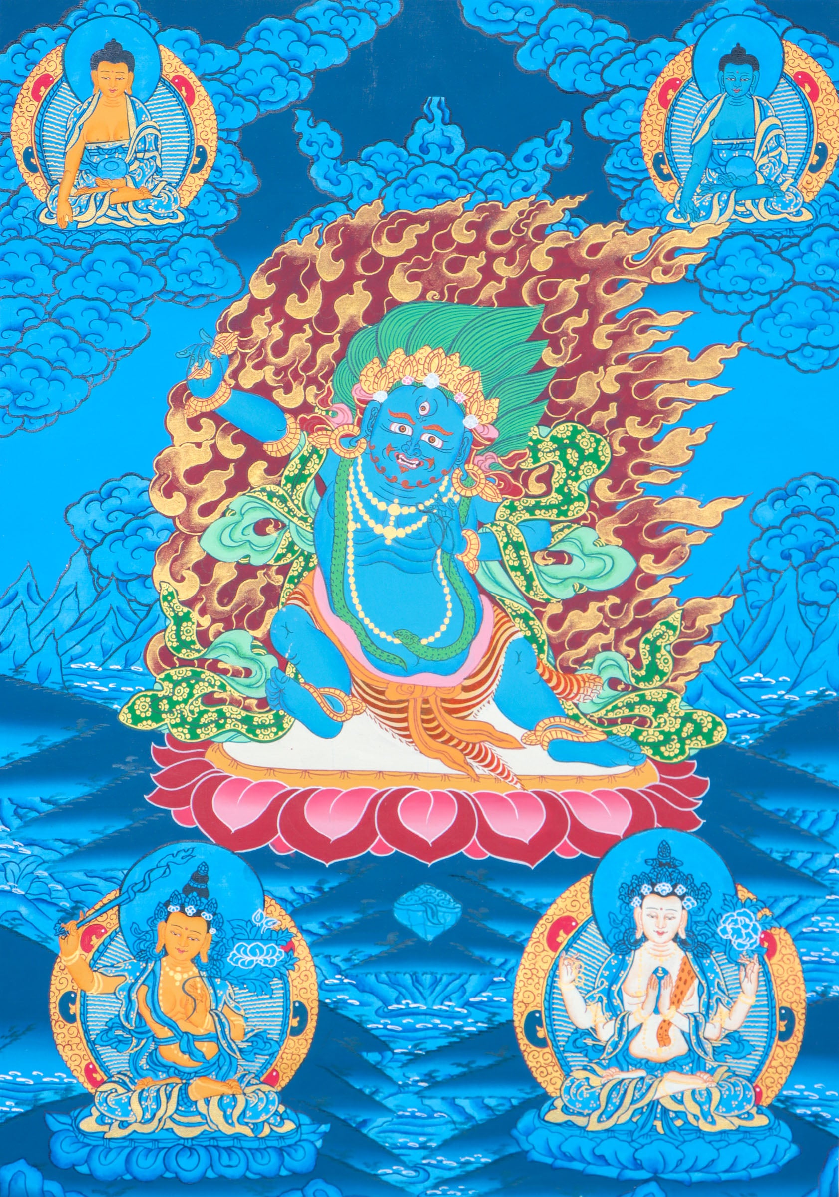 Vajrapani Thangka for removal of obstacles, spiritual strength, and protection.