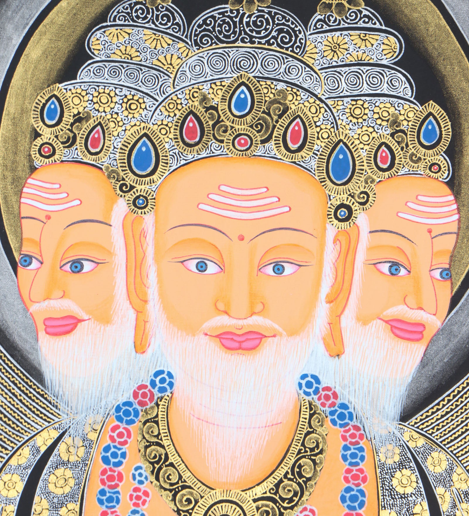 Hindu deity Brahma - The God of creation Thangka painting