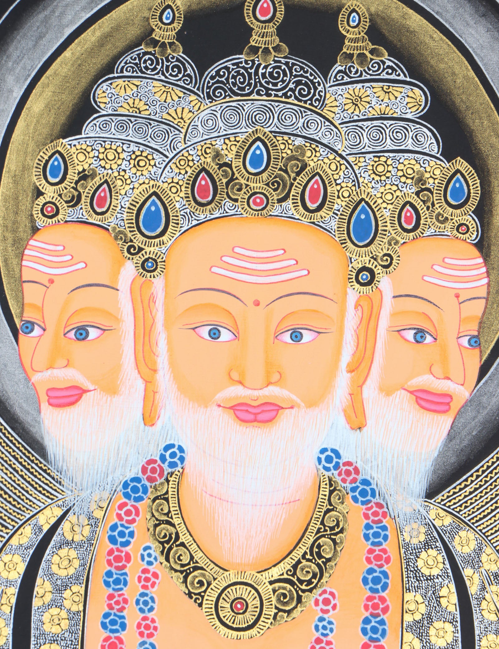 Hindu deity Brahma - The God of creation Thangka painting