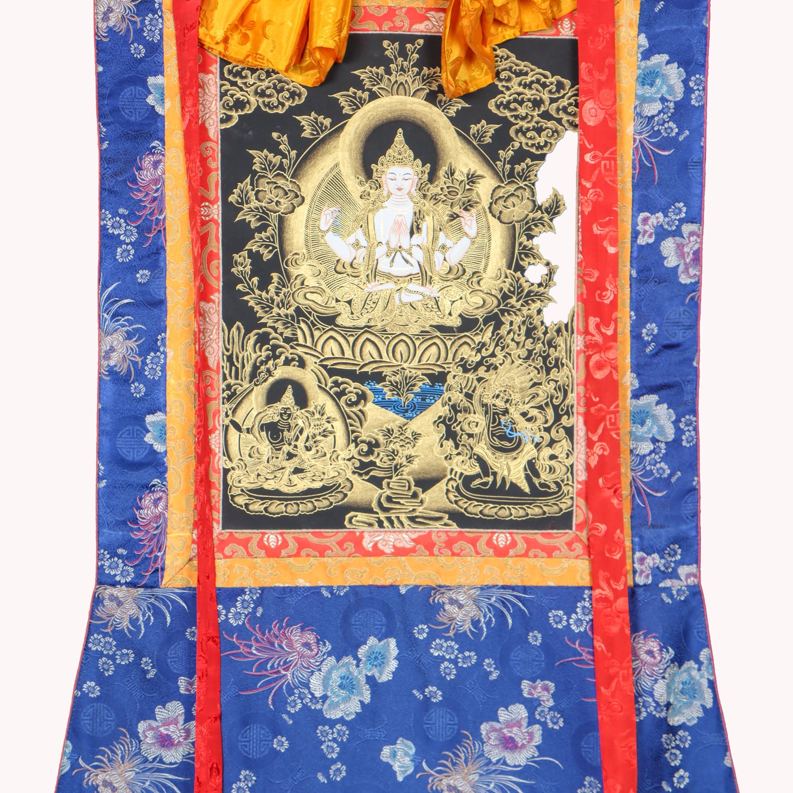 Chengresi Brocade Thangka Painting for wisdom and compassion.