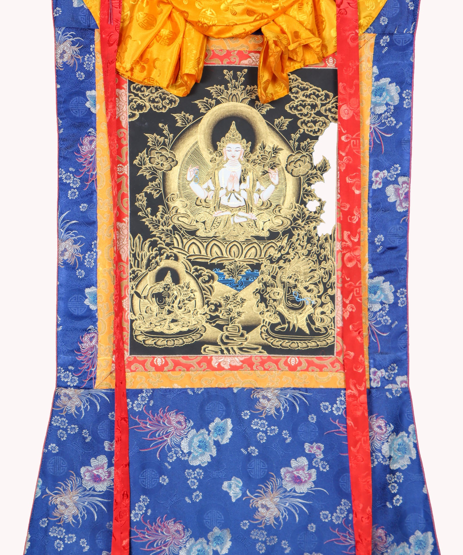 Chengresi Brocade Thangka Painting for wisdom and compassion.