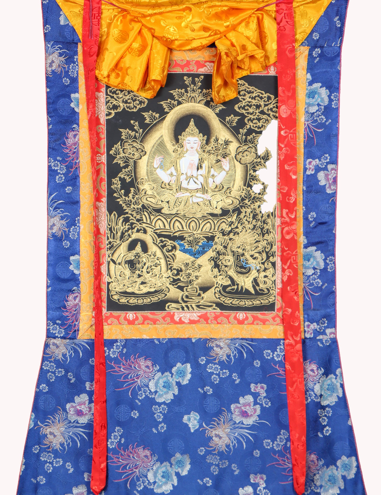 Chengresi Brocade Thangka Painting for wisdom and compassion.