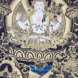 Chengresi Brocade Thangka Painting for wisdom and compassion.