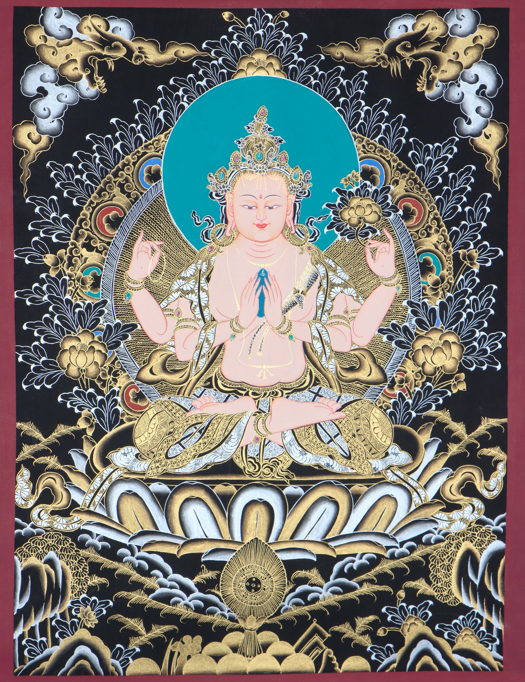  Chenrezig thangkas serve as objects of devotion and reverence.