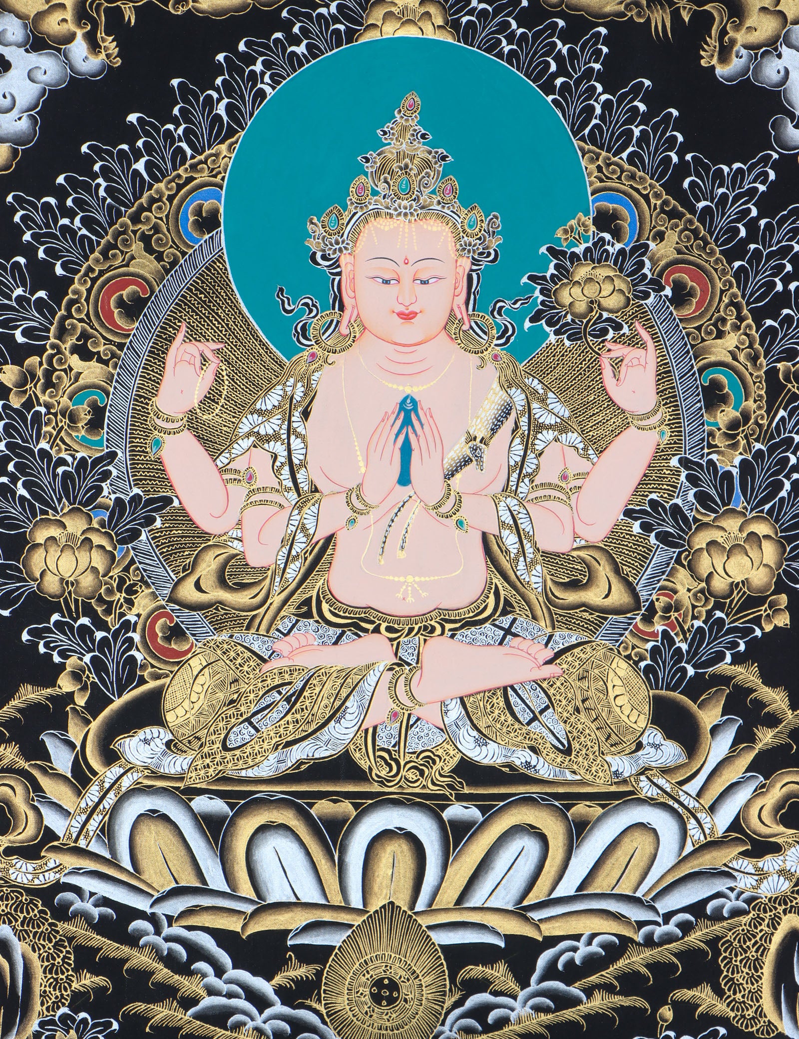  Chenrezig thangkas serve as objects of devotion and reverence.