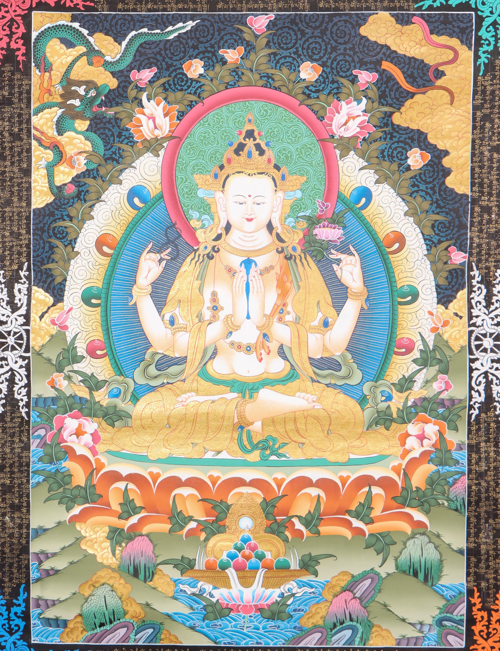 Chengresi Thangka for meditation.