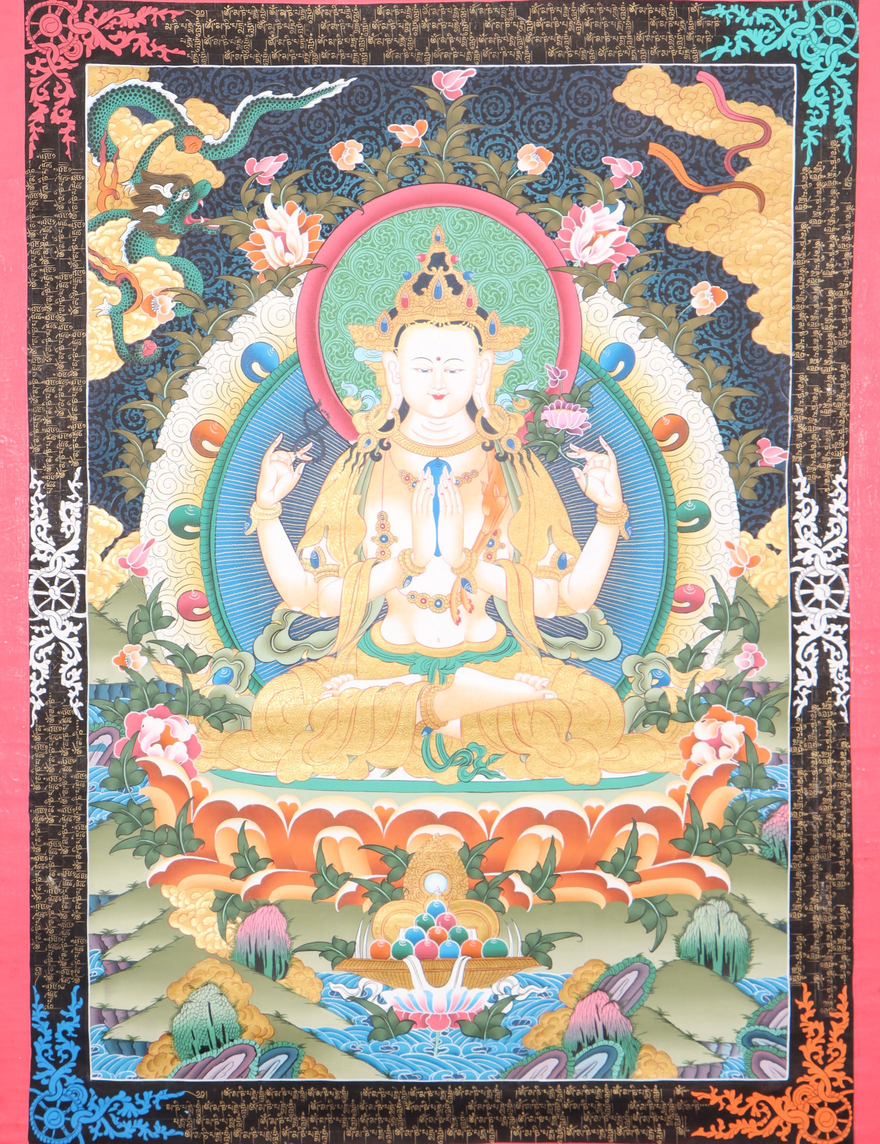 Chengresi Thangka for meditation.