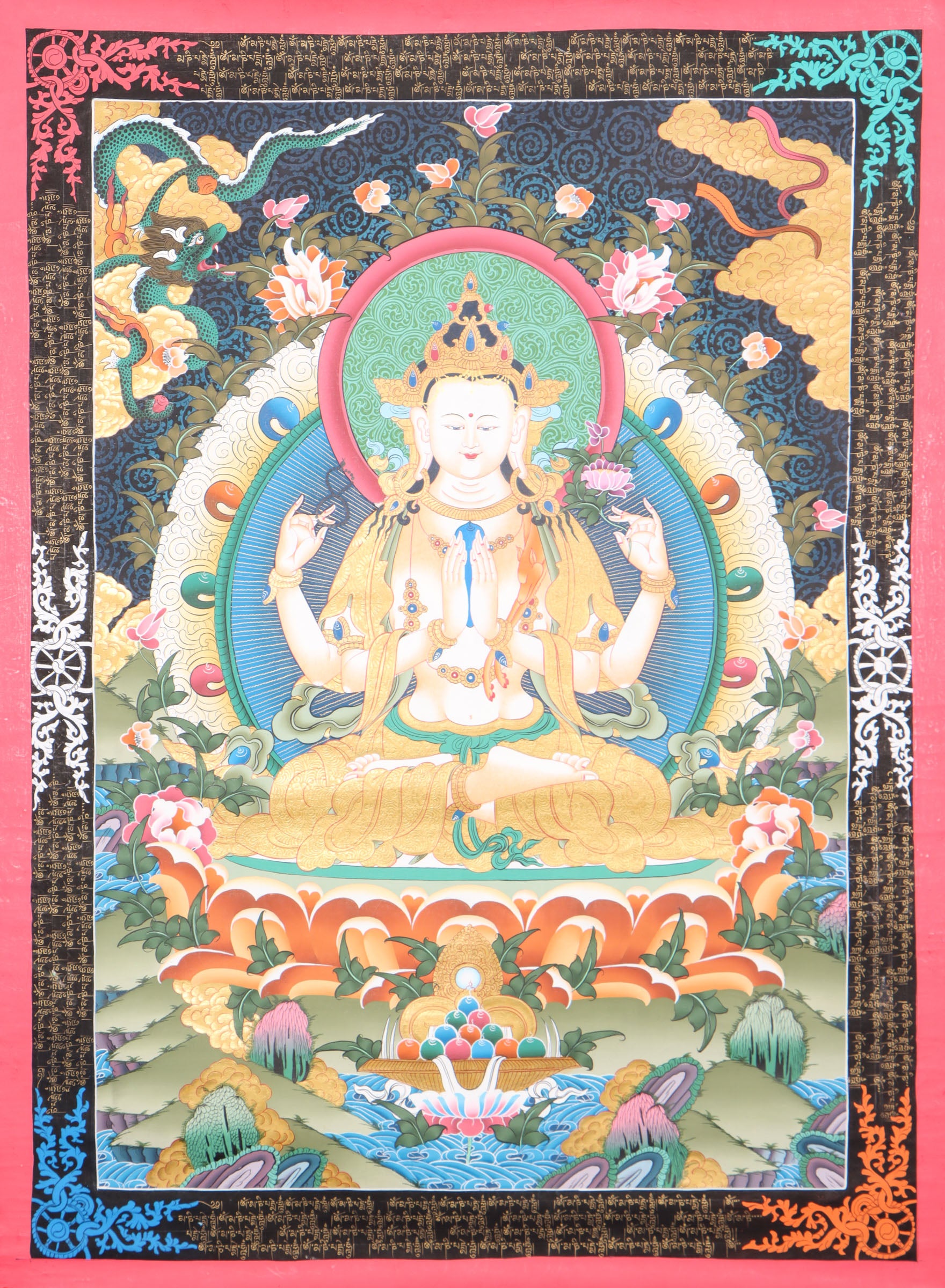 Chengresi Thangka for meditation.