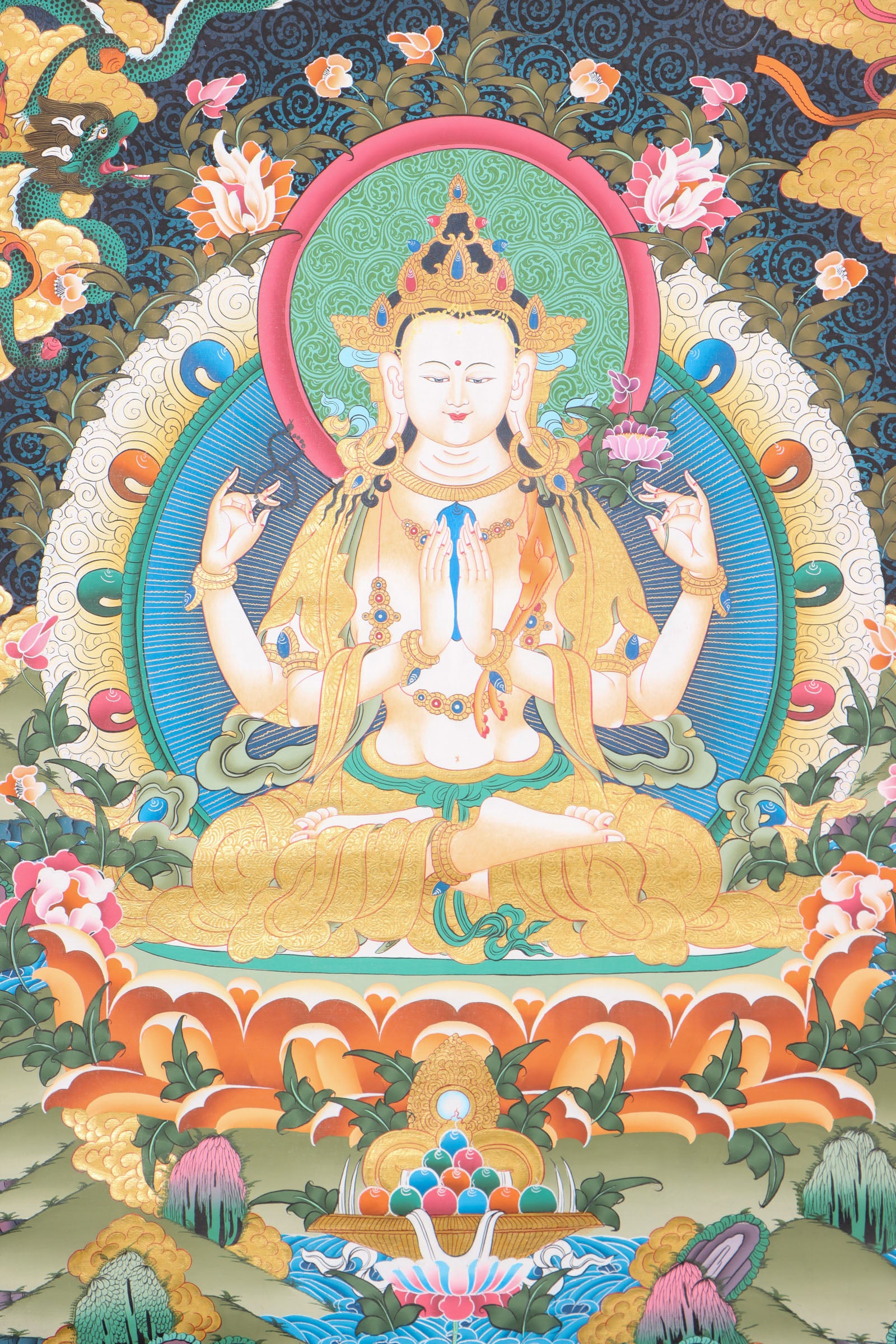 Chengresi Thangka for meditation.