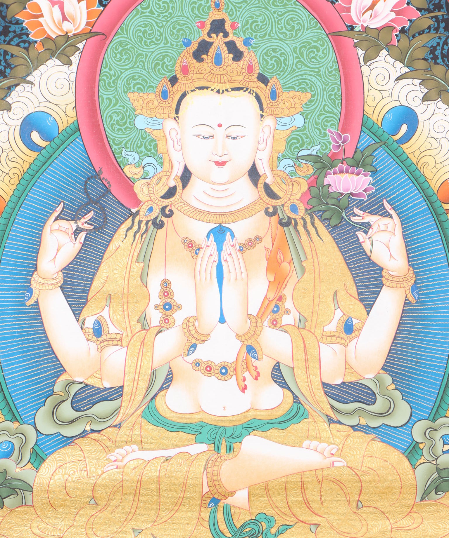 Chengresi Thangka for meditation.