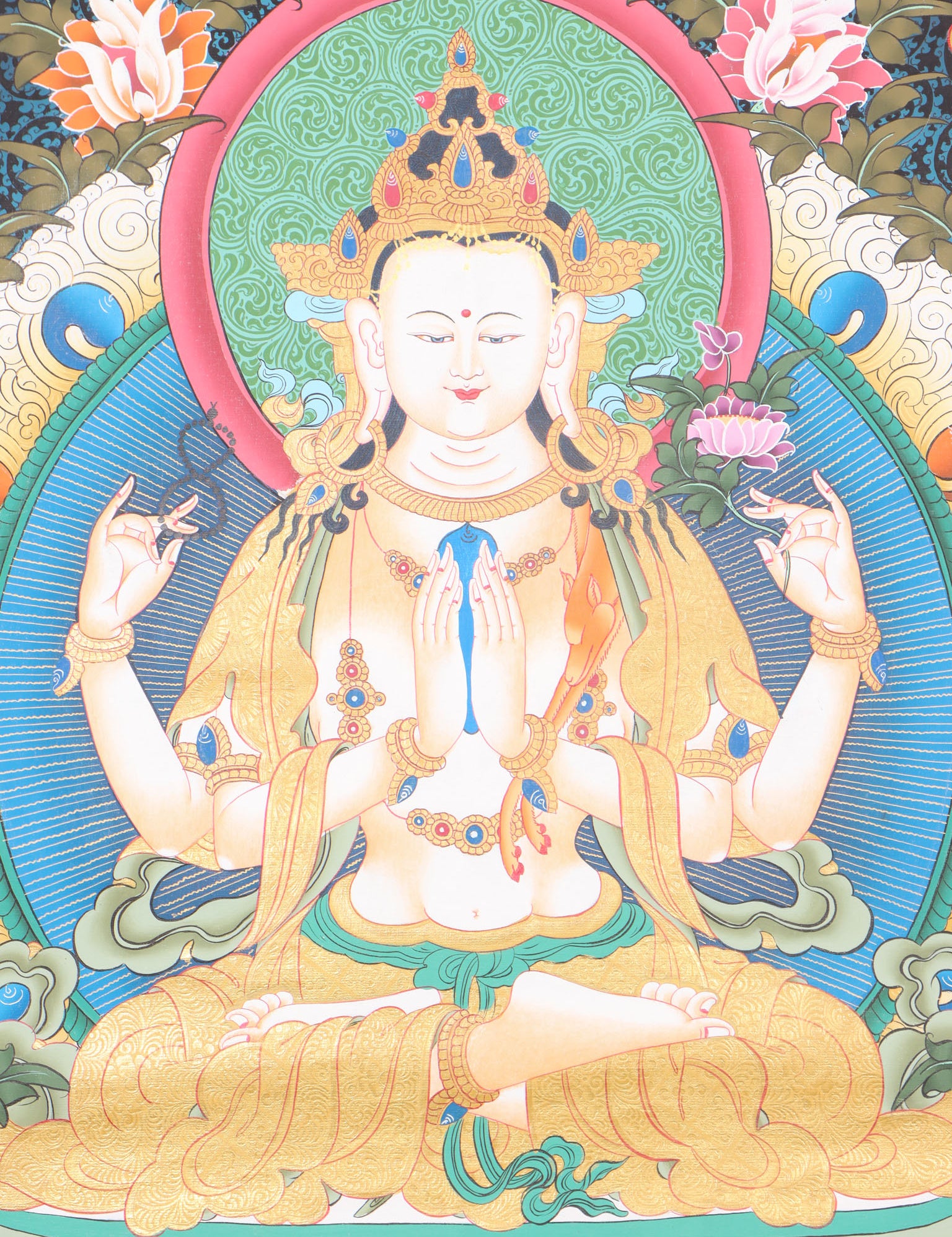 Chengresi Thangka for meditation.