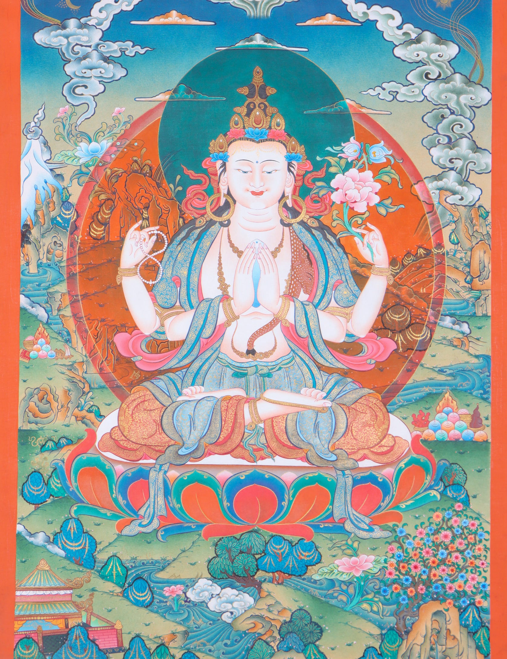 Chengresi Thangka Painting - Himalayas Shop