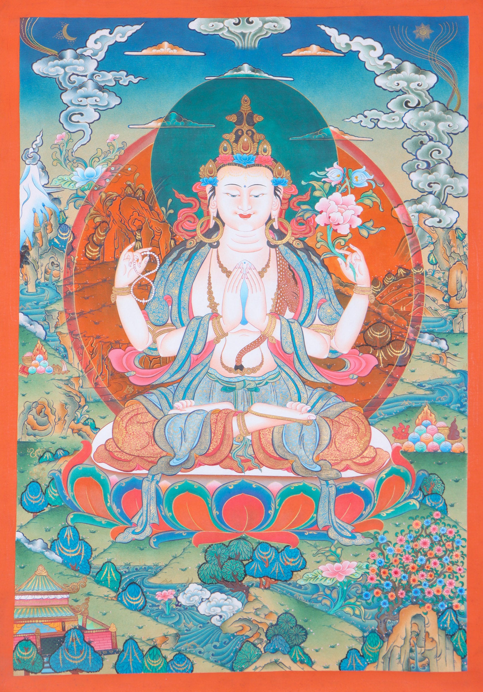 Chengresi Thangka Painting - Himalayas Shop