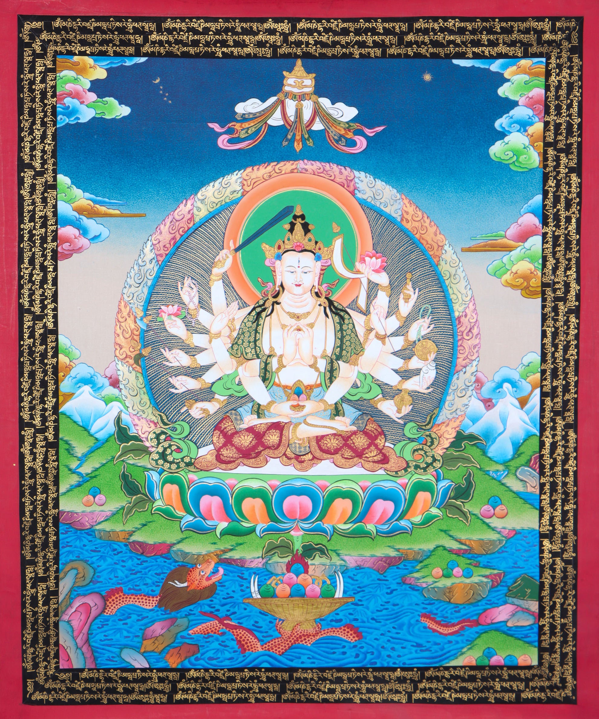 Chundi Thangka for wall decor and spirituality.