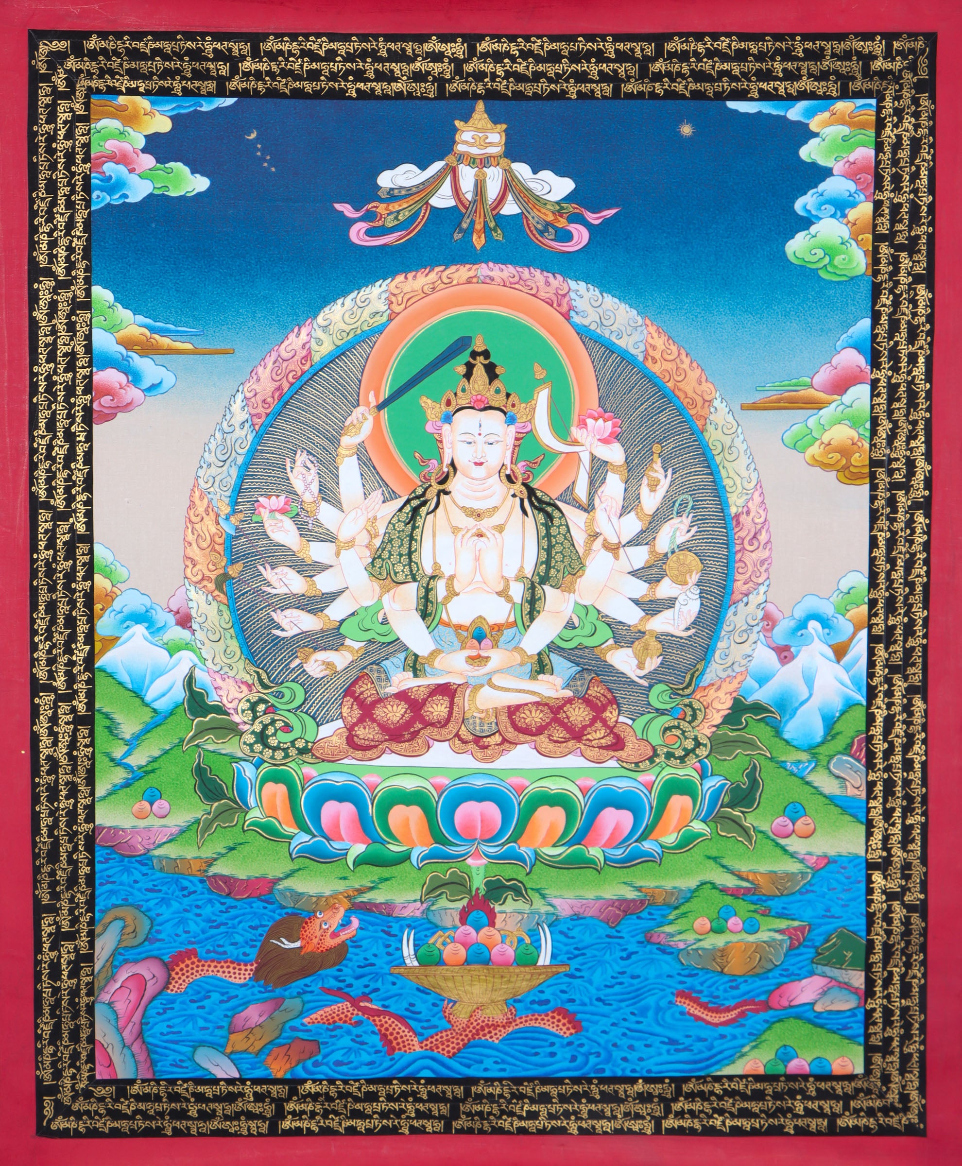 Chundi Thangka for wall decor and spirituality.