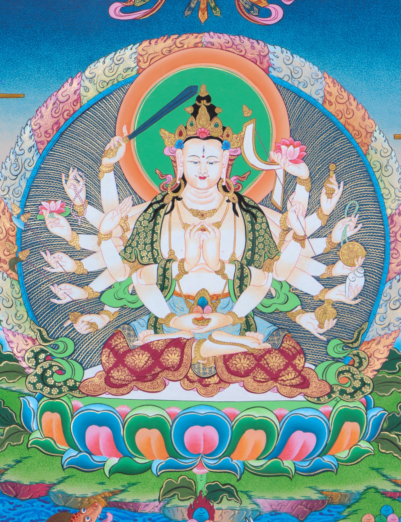 Chundi Thangka for wall decor and spirituality.