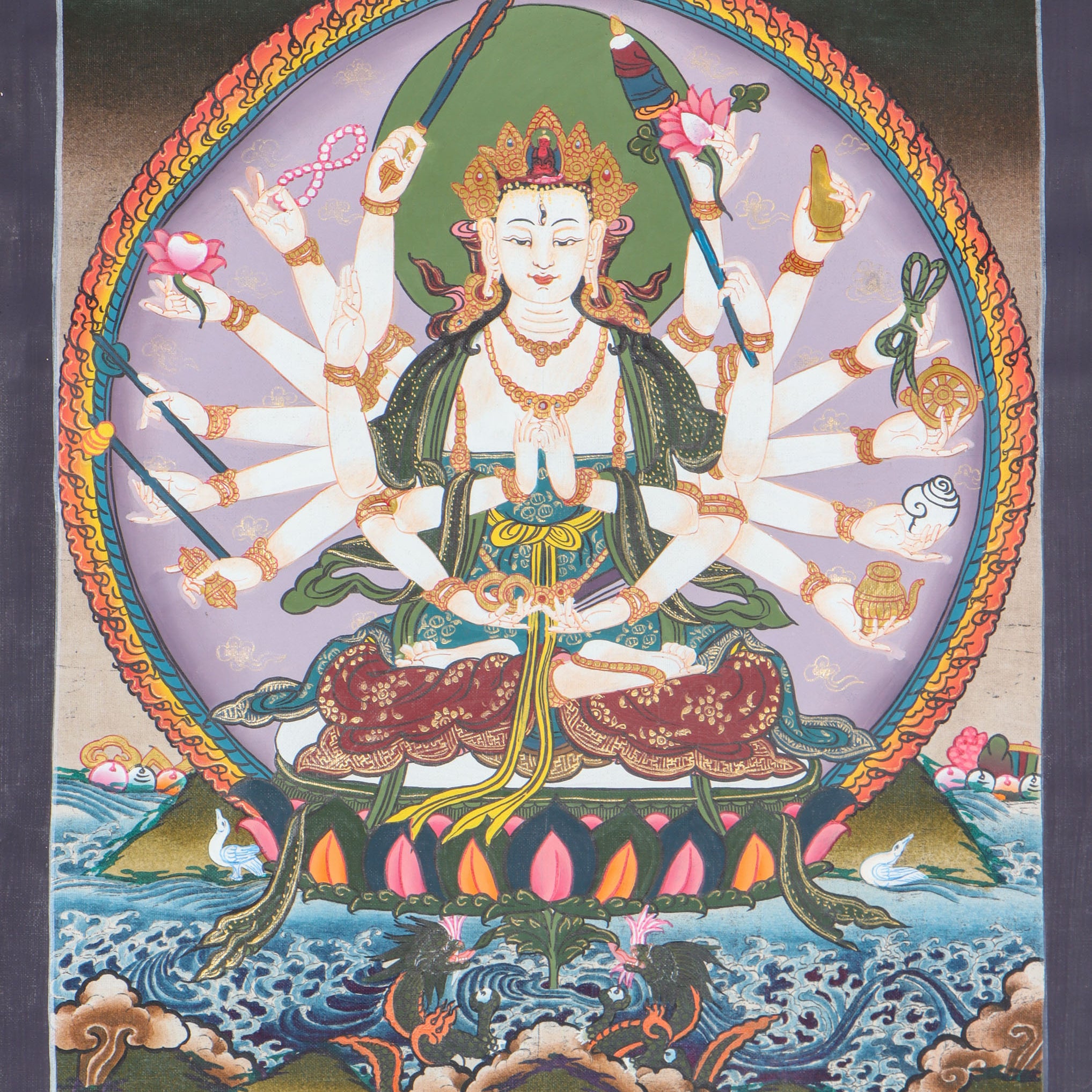 Maha cundi Thangka- Cundi is also known as Tsundri, a goddess of seventy million Buddhas.