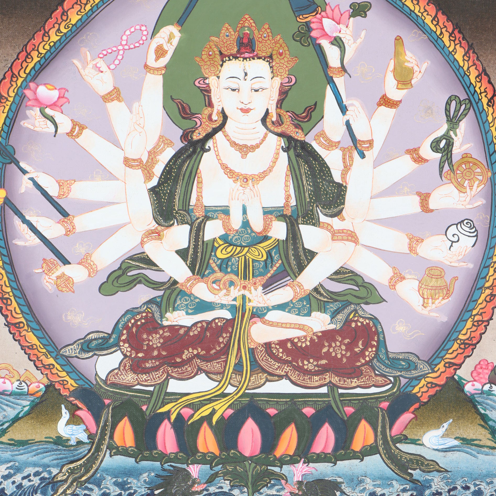 Maha cundi Thangka- Cundi is also known as Tsundri, a goddess of seventy million Buddhas.