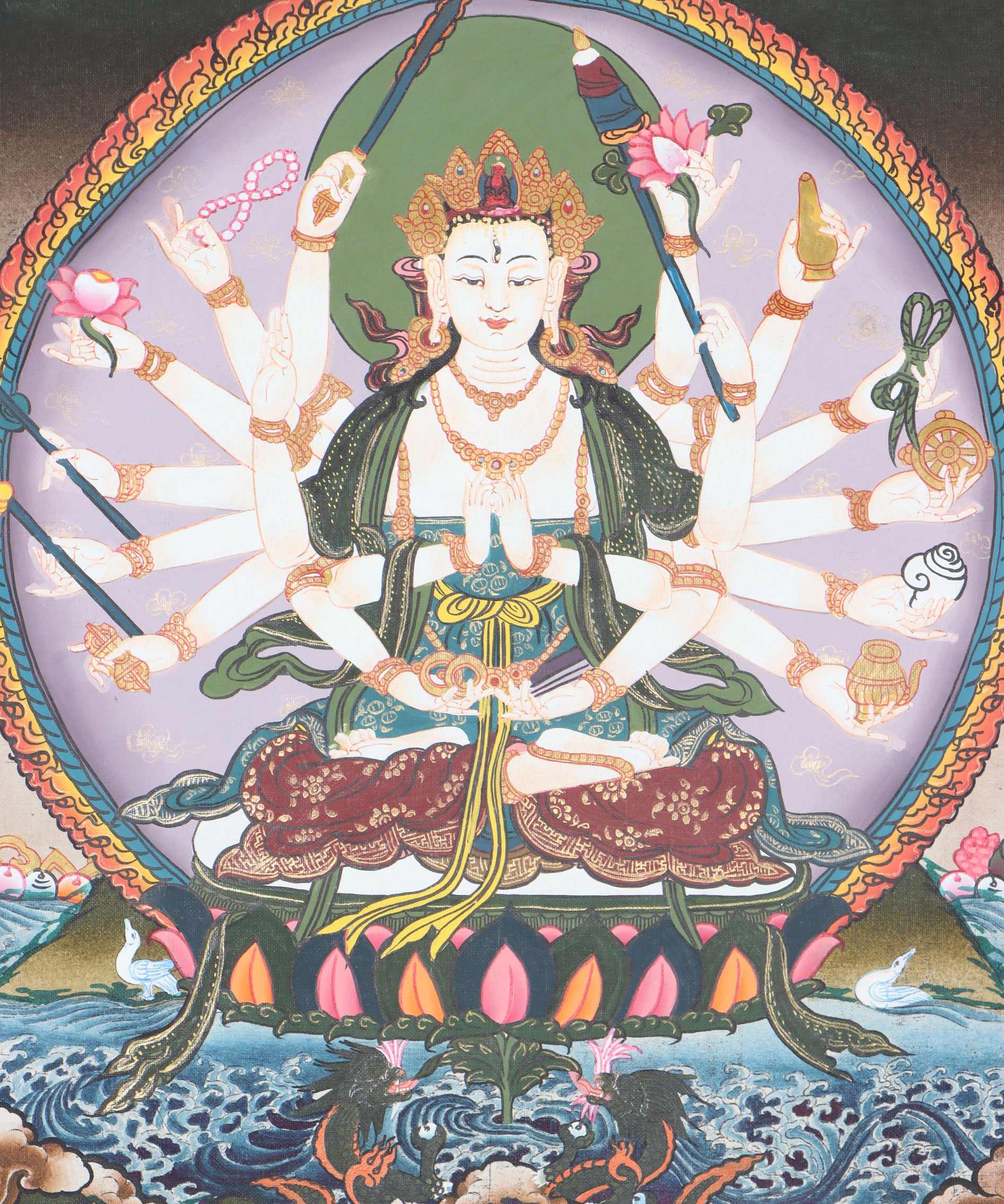 Maha cundi Thangka- Cundi is also known as Tsundri, a goddess of seventy million Buddhas.