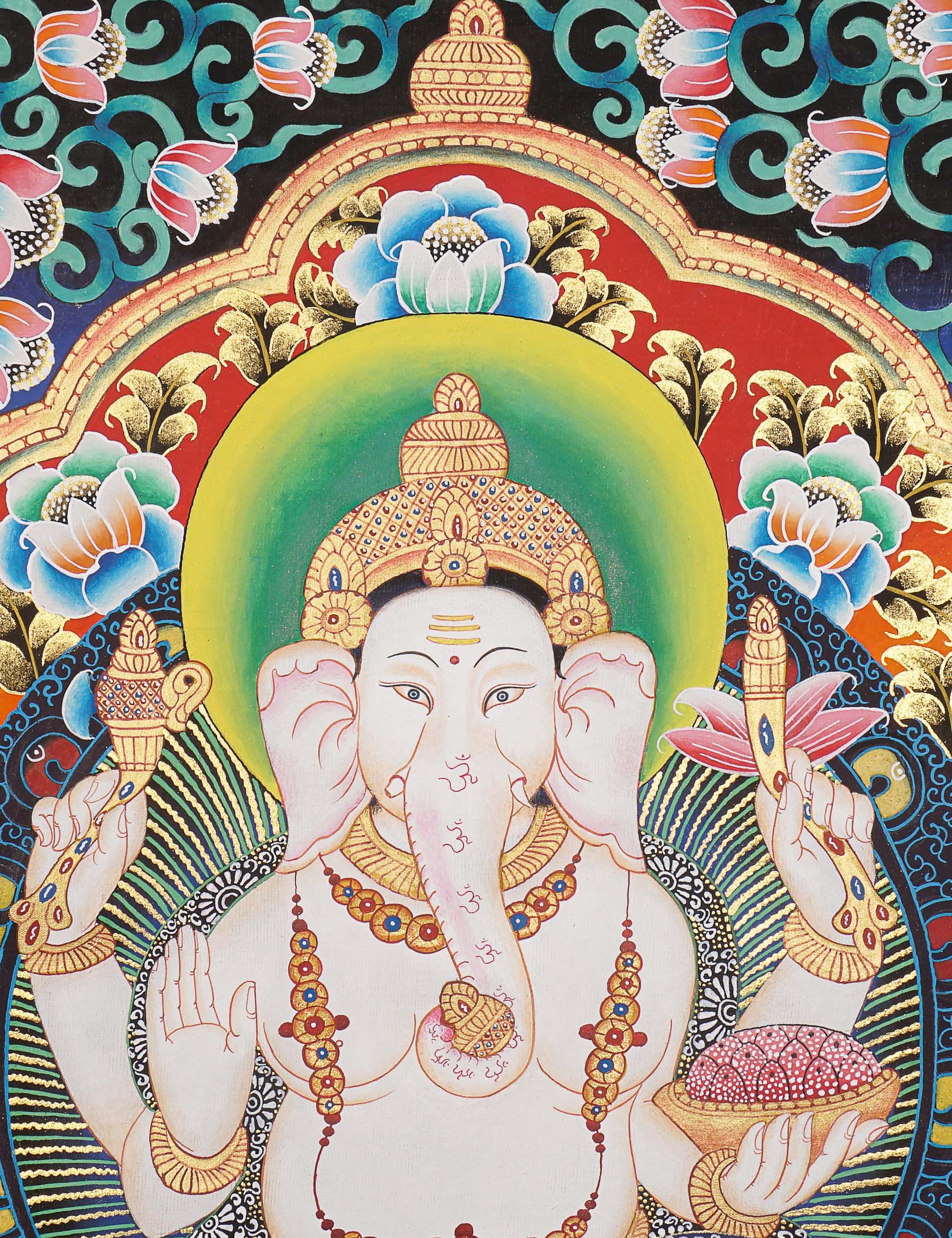 Ganesh Thangka - Handpainted Art