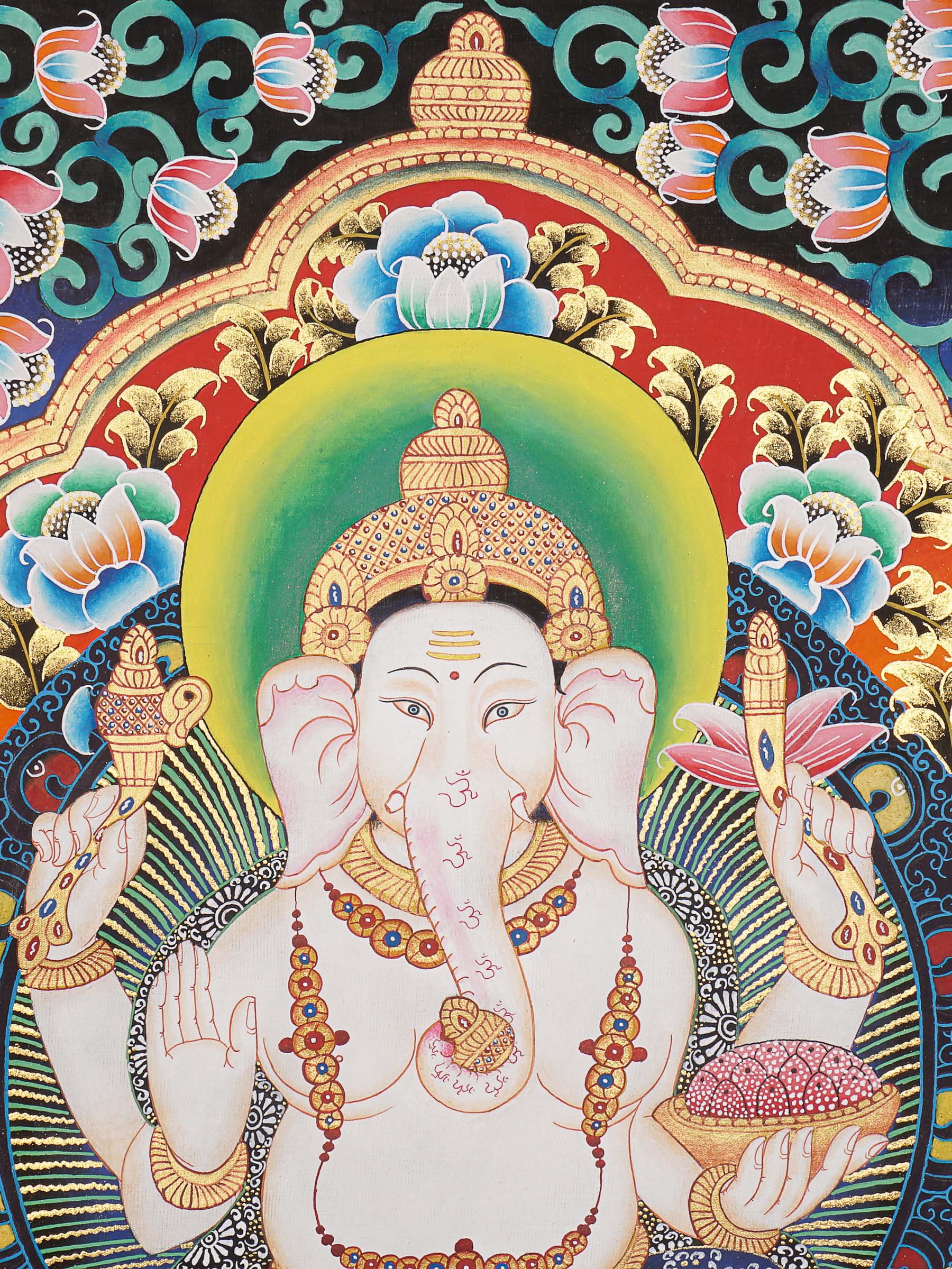 Ganesh Thangka - Handpainted Art