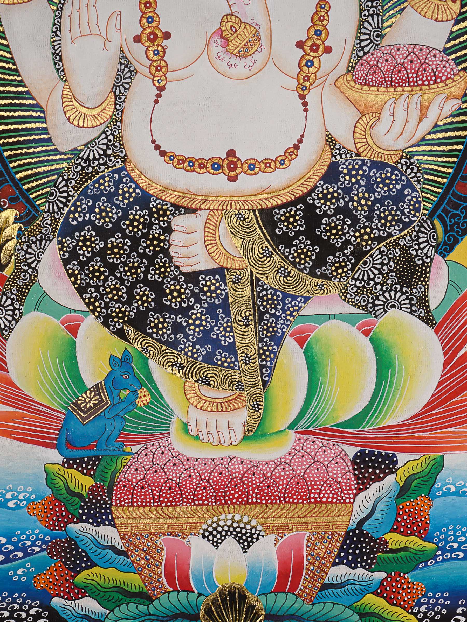 Ganesh Thangka - Handpainted Art