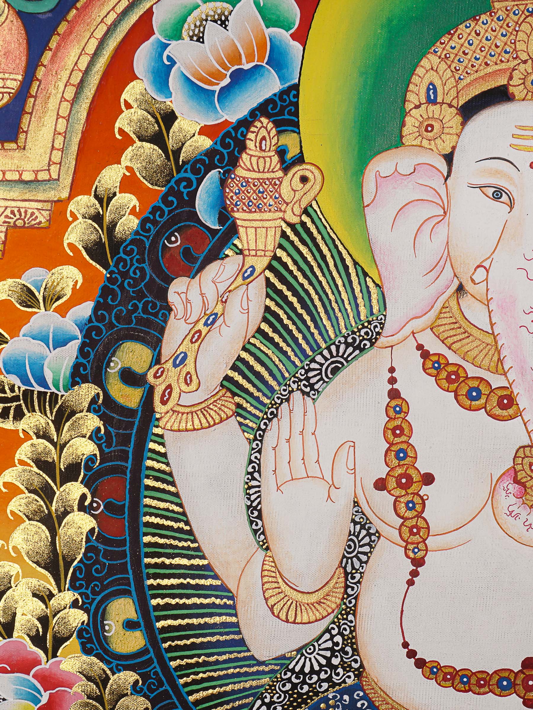 Ganesh Thangka - Handpainted Art