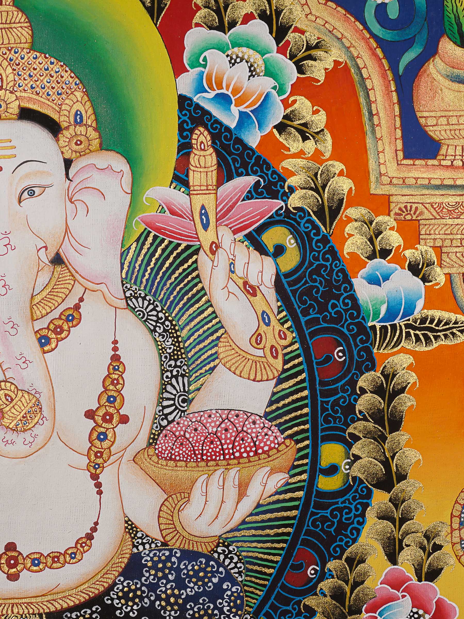 Ganesh Thangka - Handpainted Art