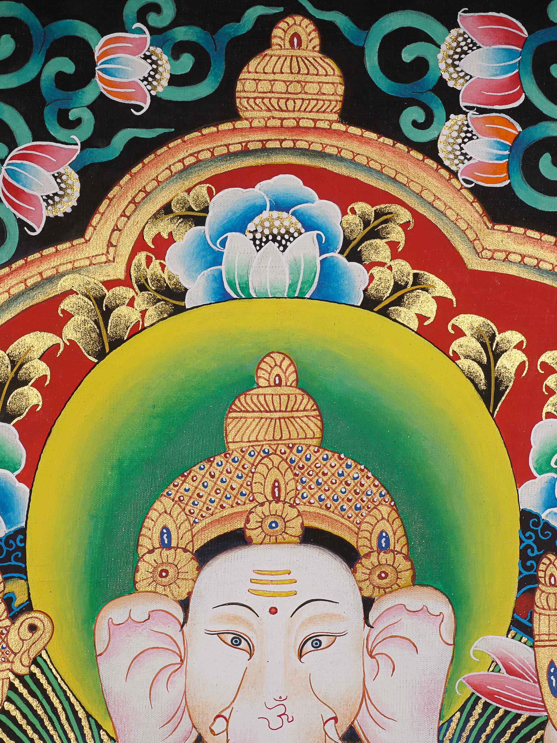 Ganesh Thangka - Handpainted Art