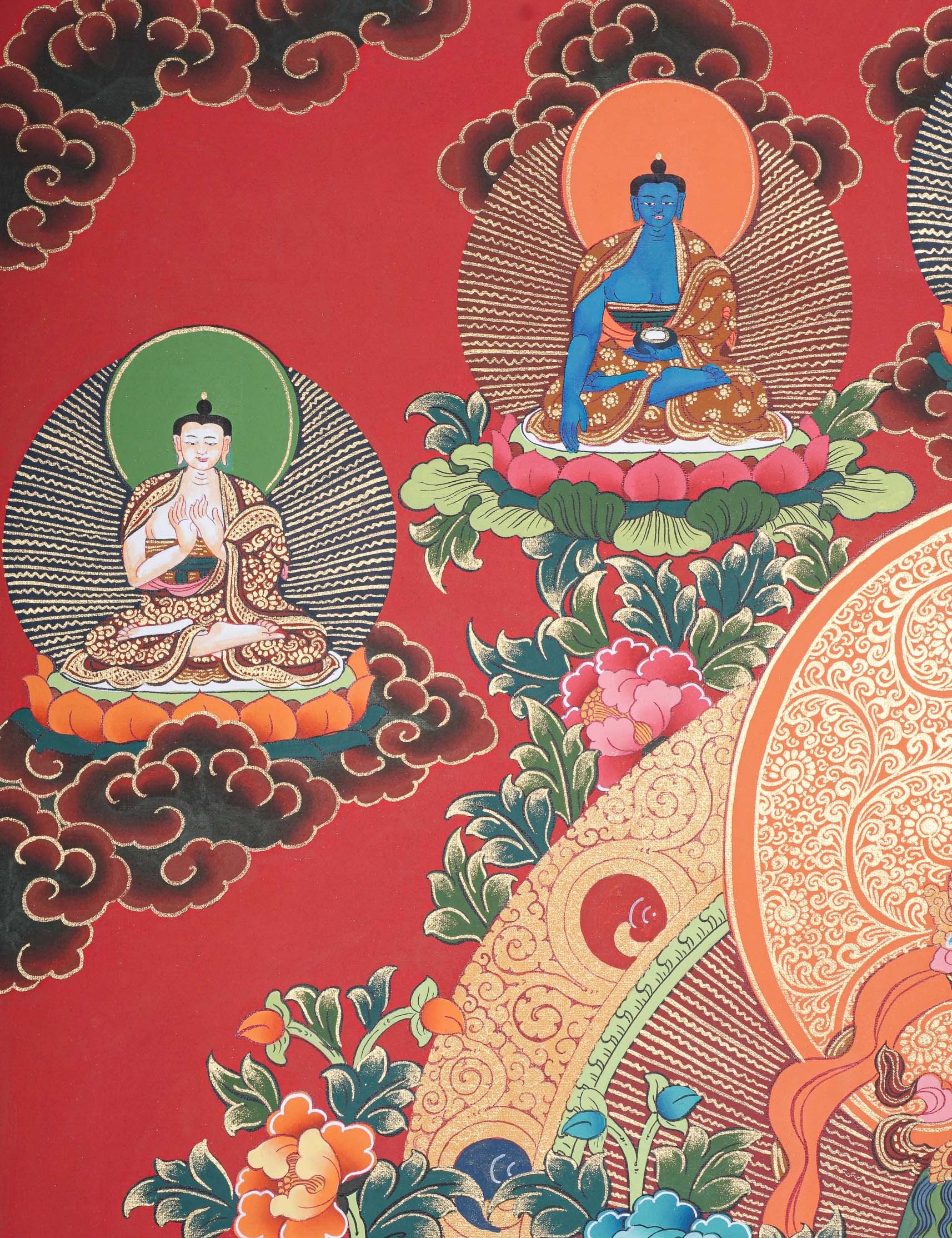 Green Tara Thangka Painting for prayer and meditation.