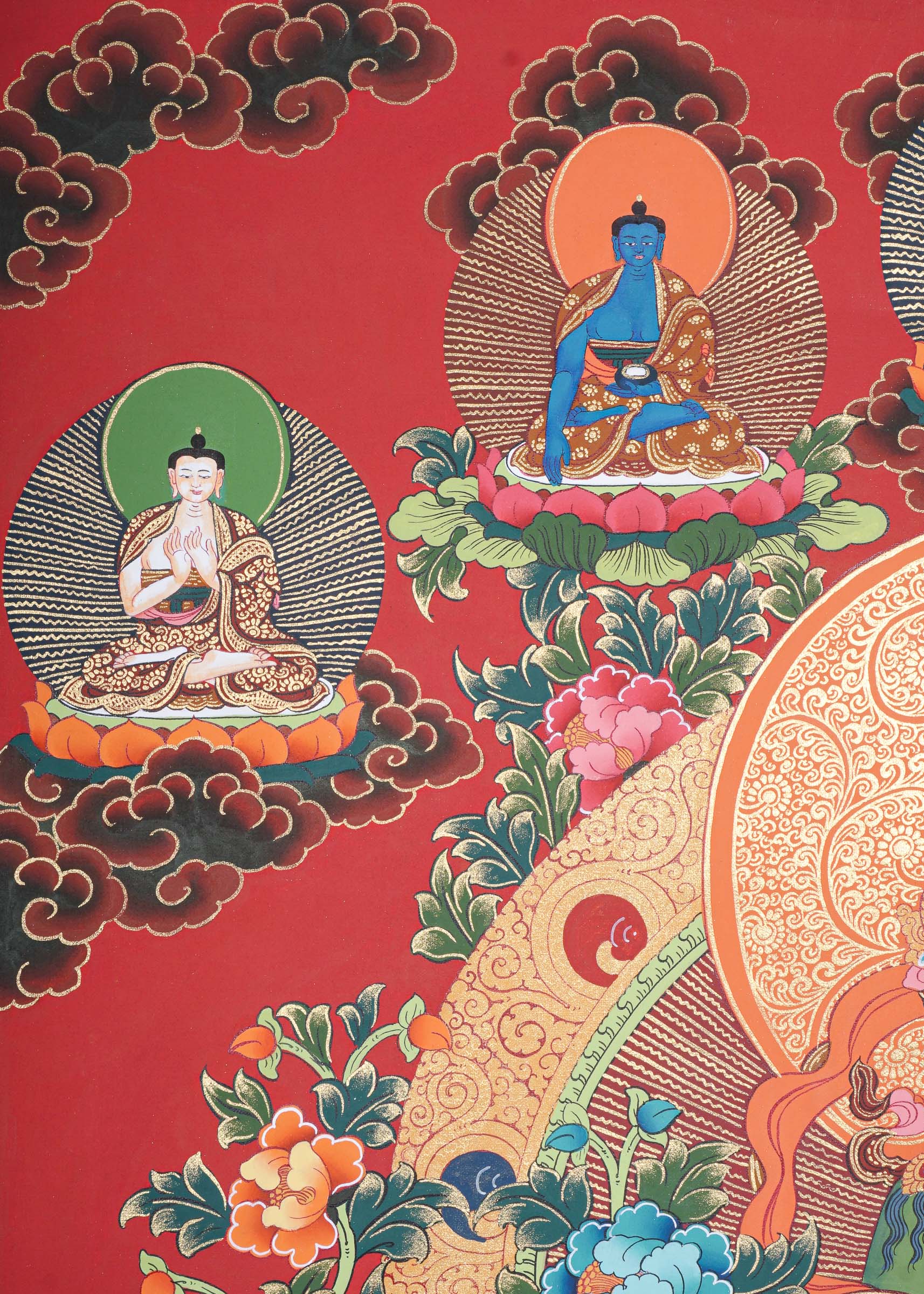 Green Tara Thangka Painting for prayer and meditation.