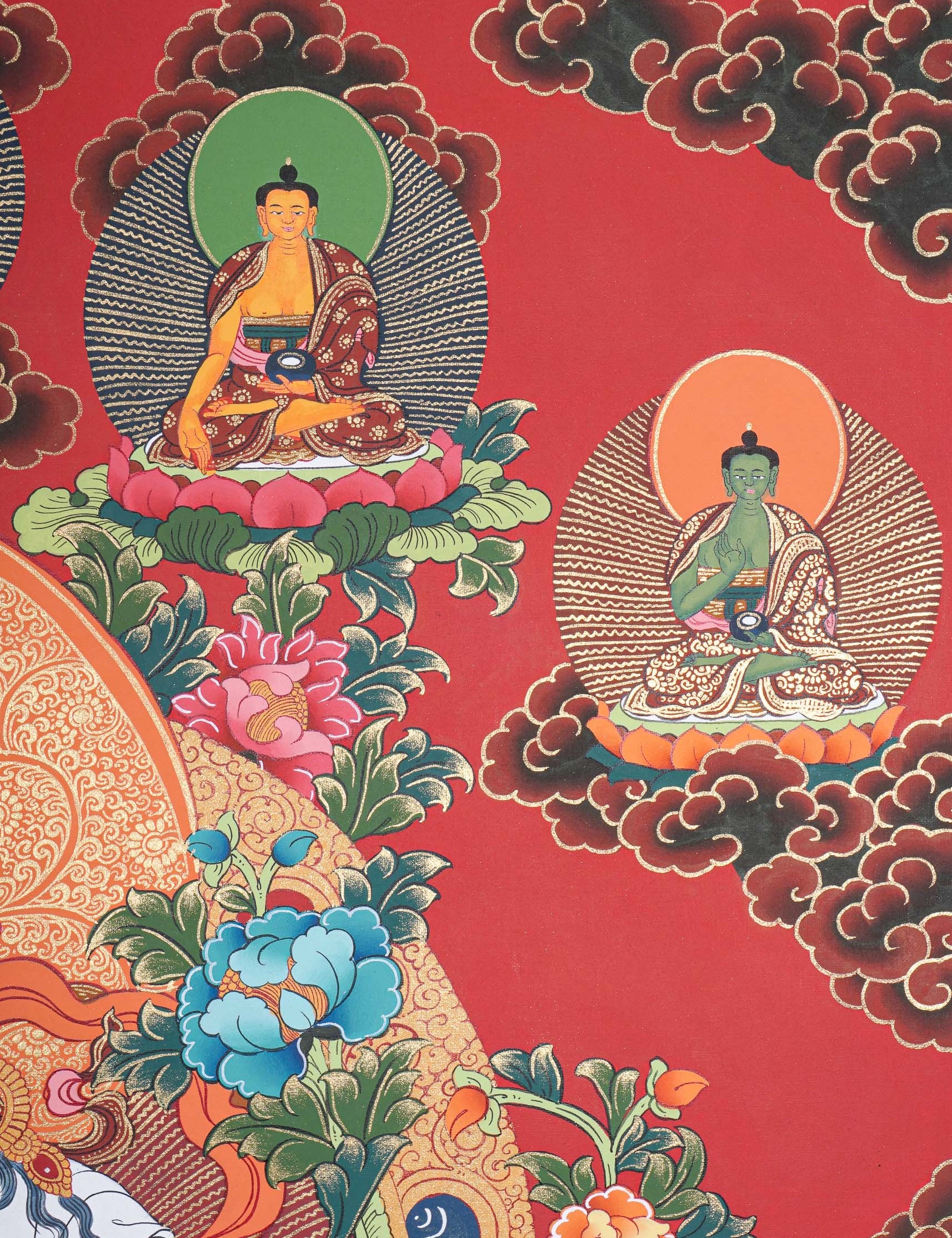 Green Tara Thangka Painting for prayer and meditation.