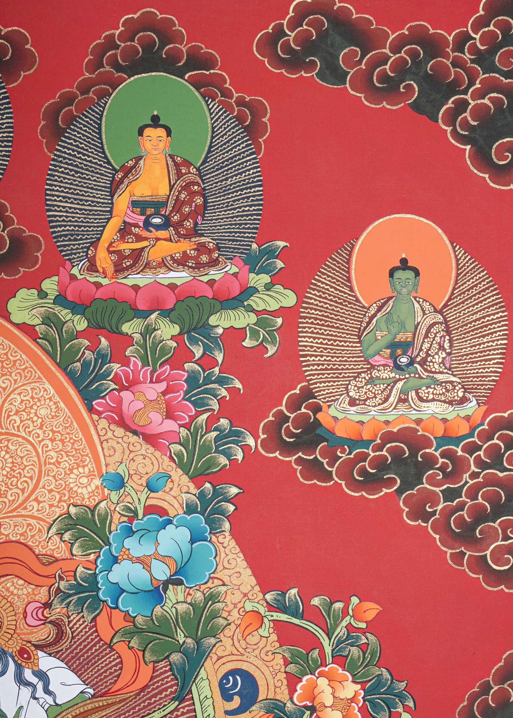 Green Tara Thangka Painting for prayer and meditation.