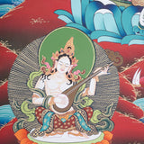 Green Tara Thangka Painting for prayer and meditation.