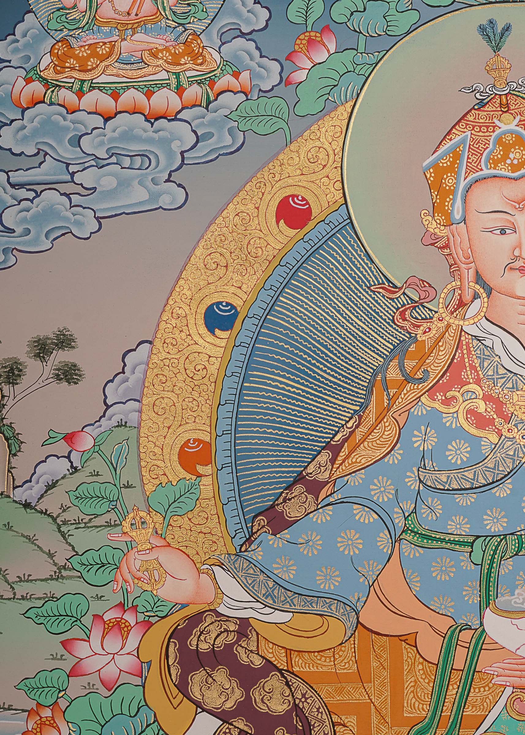 Guru Rinpoche Thangka Painting for prayer and meditation.